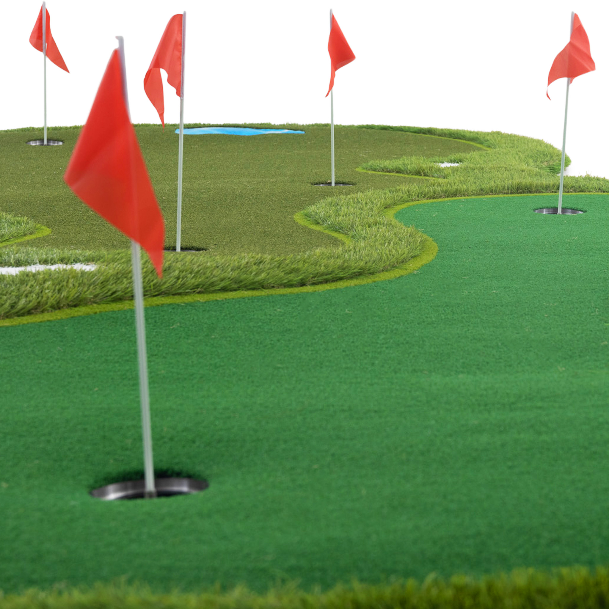 Golfmatta Pro | Dubbla greener och vattenhinder | 4x2m Golfmatta Pro | Dubbla greener och vattenhinder | 4x2m