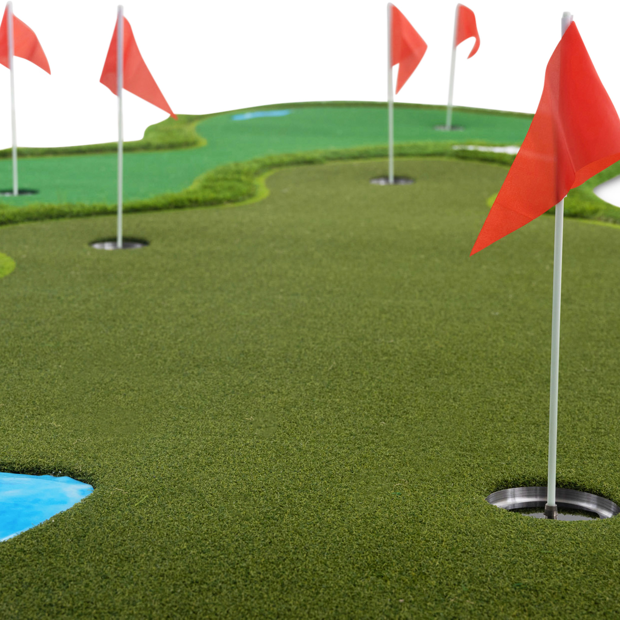 Golfmatta Pro | Dubbla greener och vattenhinder | 4x2m Golfmatta Pro | Dubbla greener och vattenhinder | 4x2m