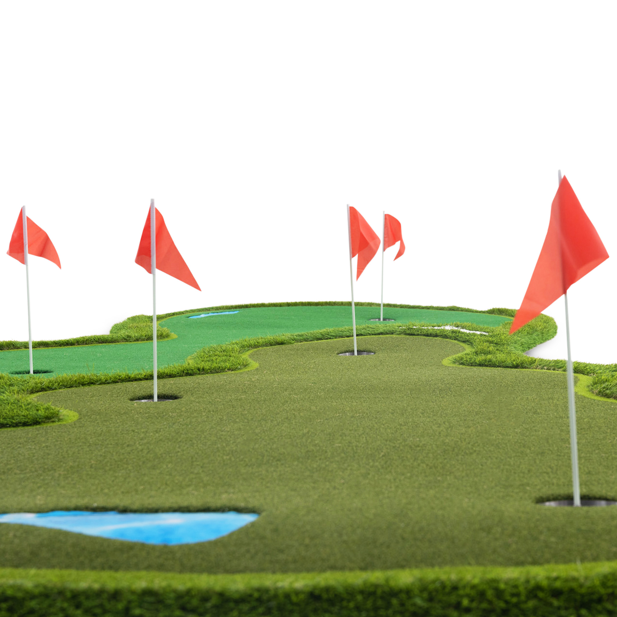 Golfmatta Pro | Dubbla greener och vattenhinder | 4x2m Golfmatta Pro | Dubbla greener och vattenhinder | 4x2m