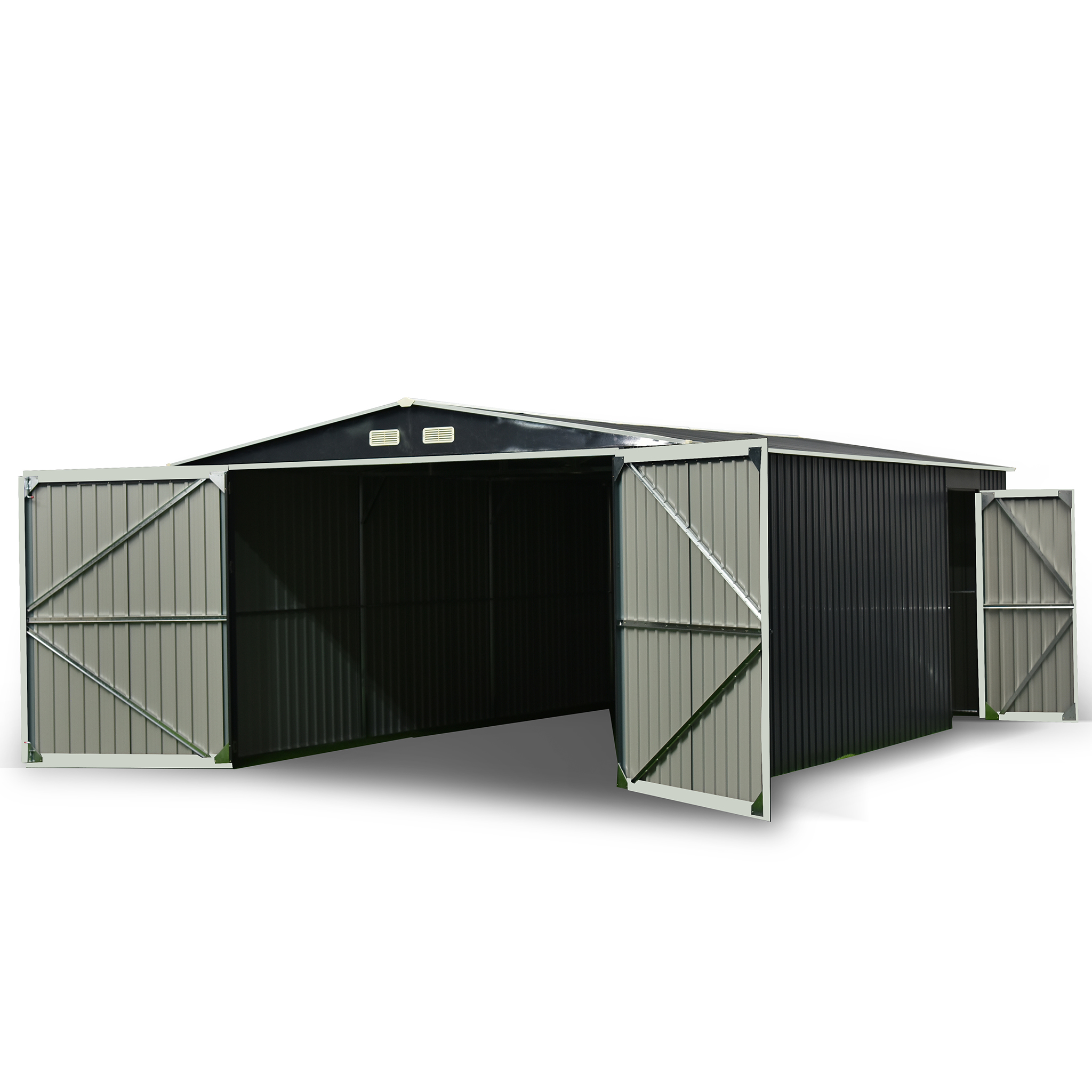 Pl�tgarage 23m� | Dubbel d�rr | Komplett byggsats | Premium