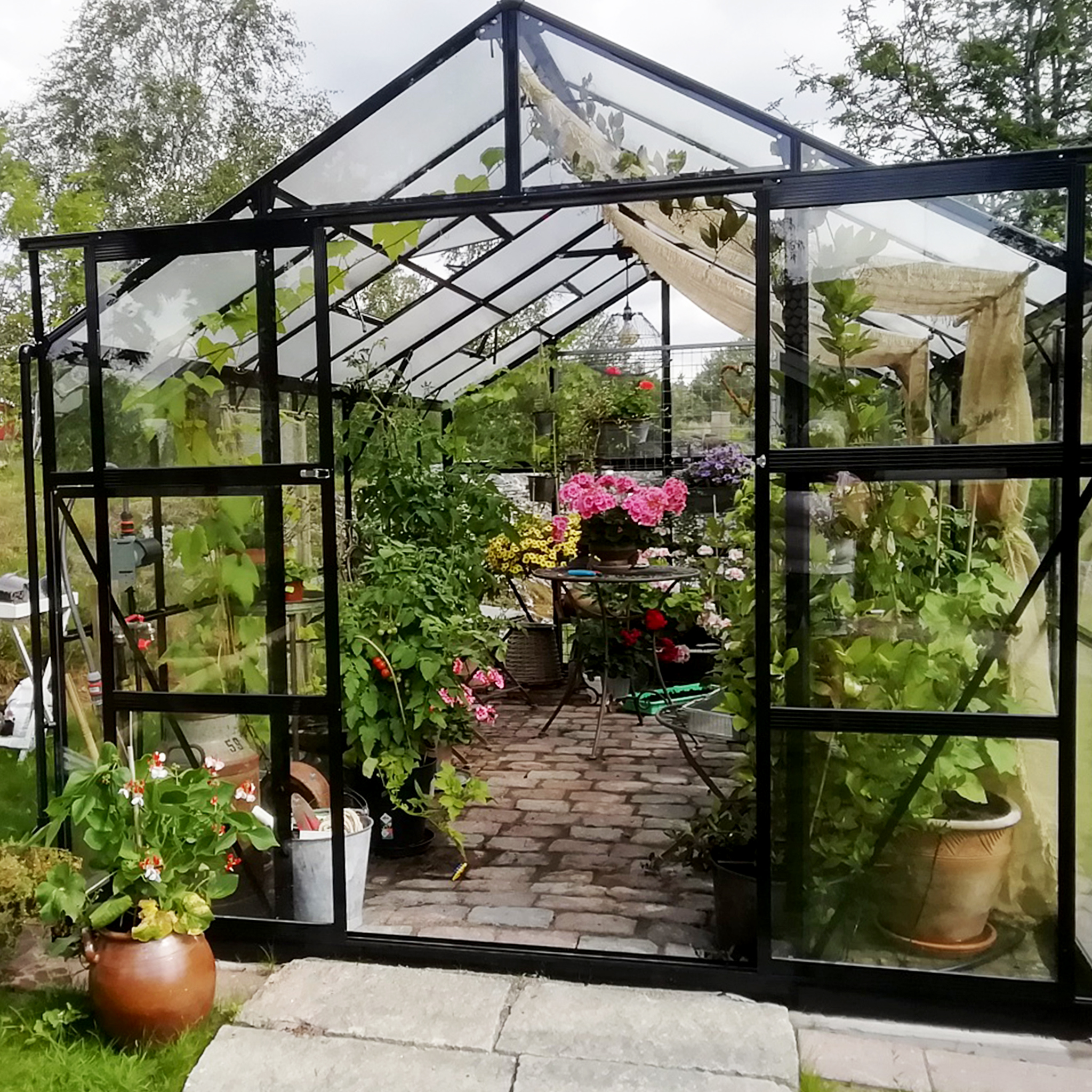 Glasv�xthus 11,1m� | 4mm s�kerhetsglas | 5 �rs stormgaranti