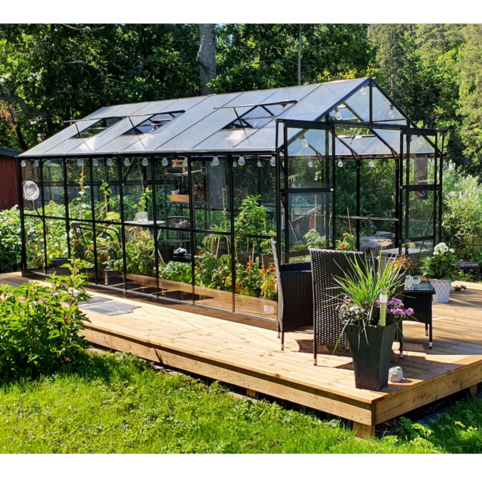 Växthus 12,7m² | 5 års stormgaranti | 4mm säkerhetsglas Växthus 12,7m² | 5 års stormgaranti | 4mm säkerhetsglas
