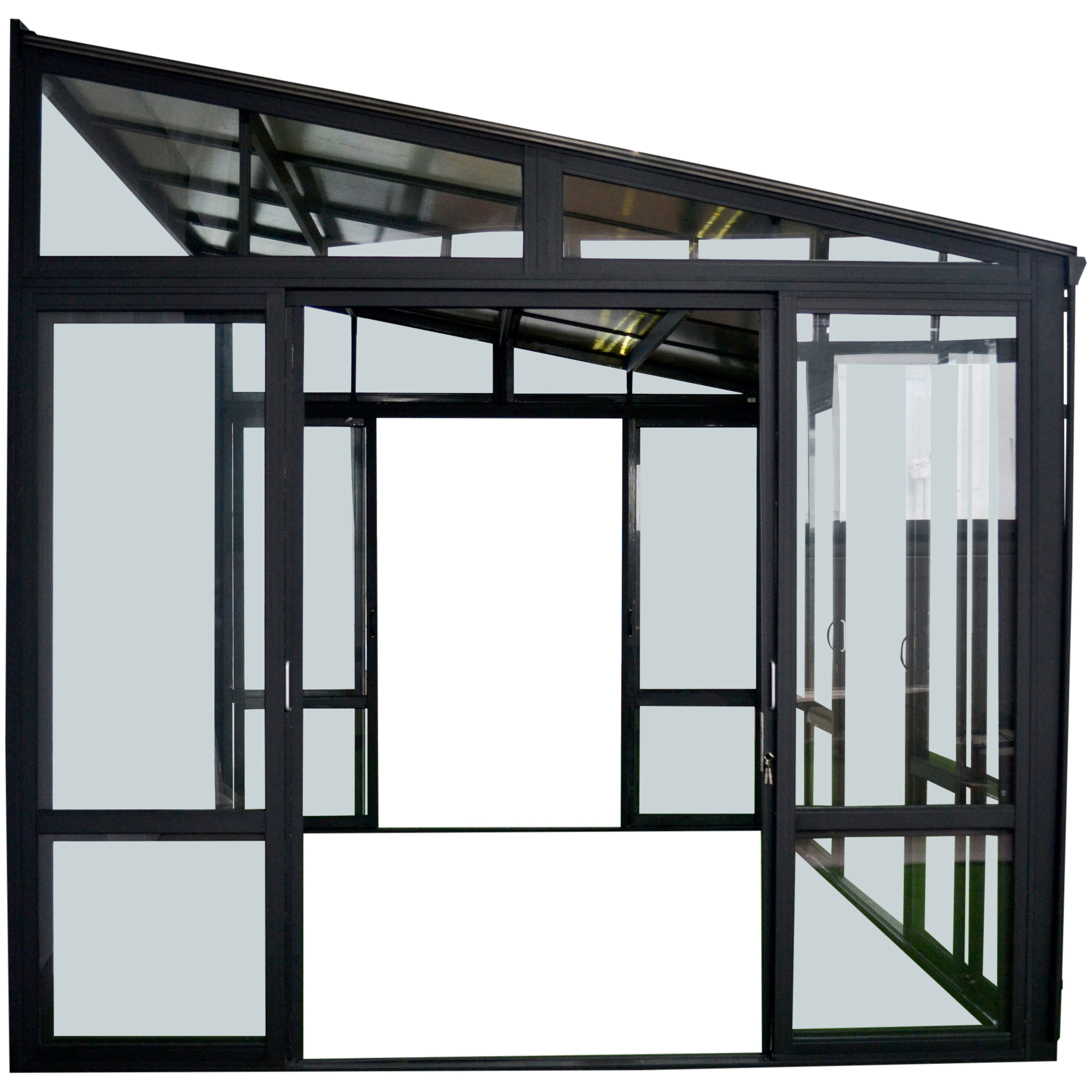 Uterum 10,7m² | Säkerhetsglas och kanalplast | Aluminiumstomme | Svart Uterum 10,7m² | Säkerhetsglas och kanalplast | Aluminiumstomme | Svart