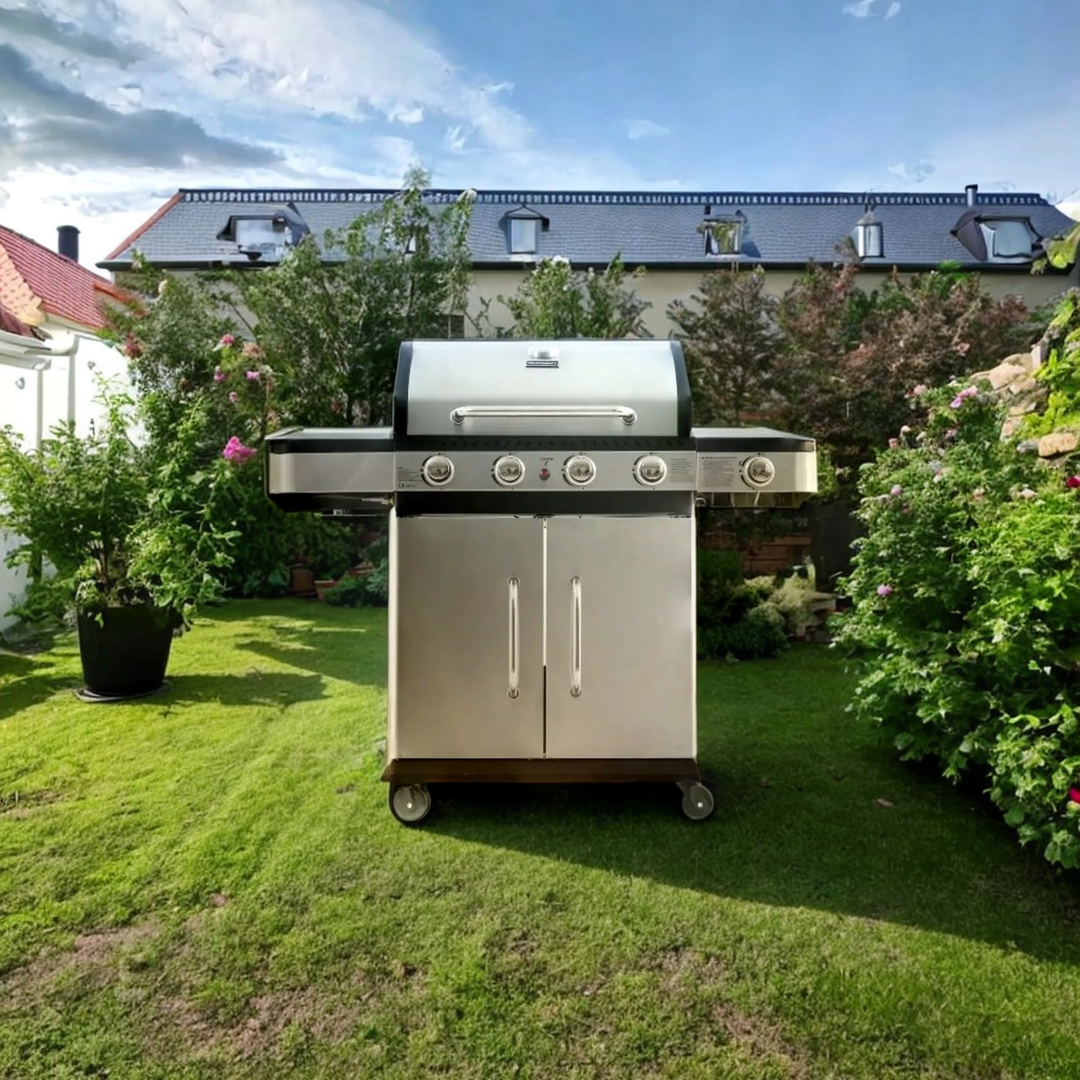 Gasolgrill 14.5 kW | 4 rostfria brännare & 1 sidobrännare | St. Louis Gasolgrill 14.5 kW | 4 rostfria brännare & 1 sidobrännare | St. Louis