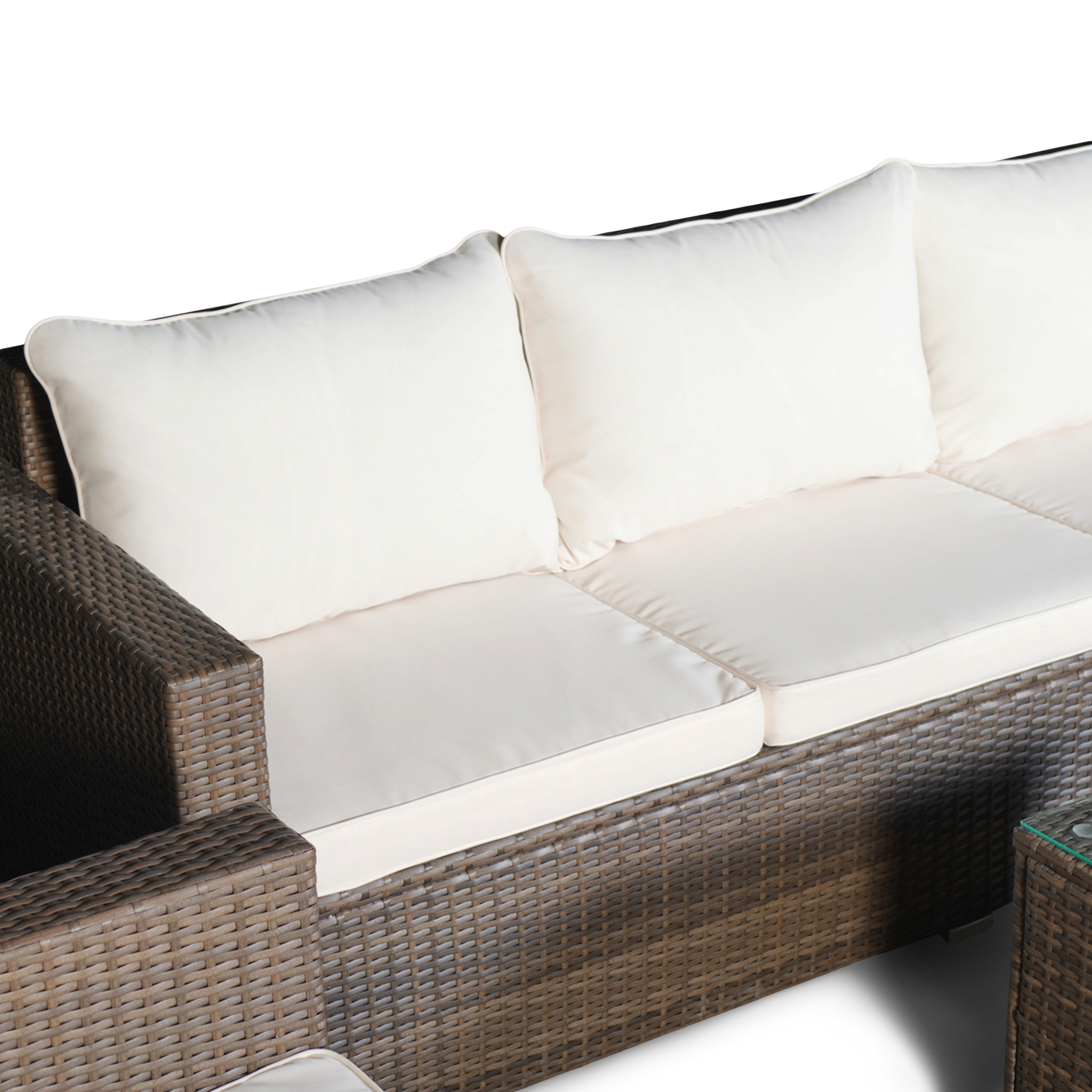 Loungegrupp utemöbler | Brun konstrotting | Huvudskär Loungegrupp utemöbler | Brun konstrotting | Huvudskär