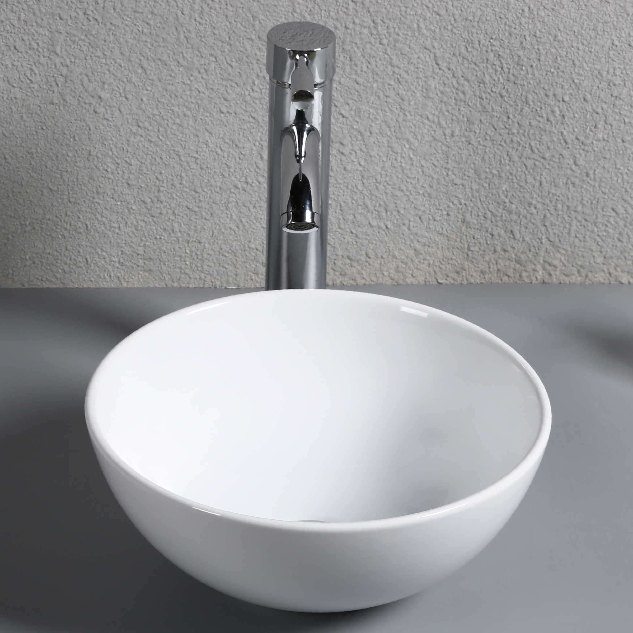 Runt tvättställ 31cm | Skålformad design i porslin Runt tvättställ 31cm | Skålformad design i porslin