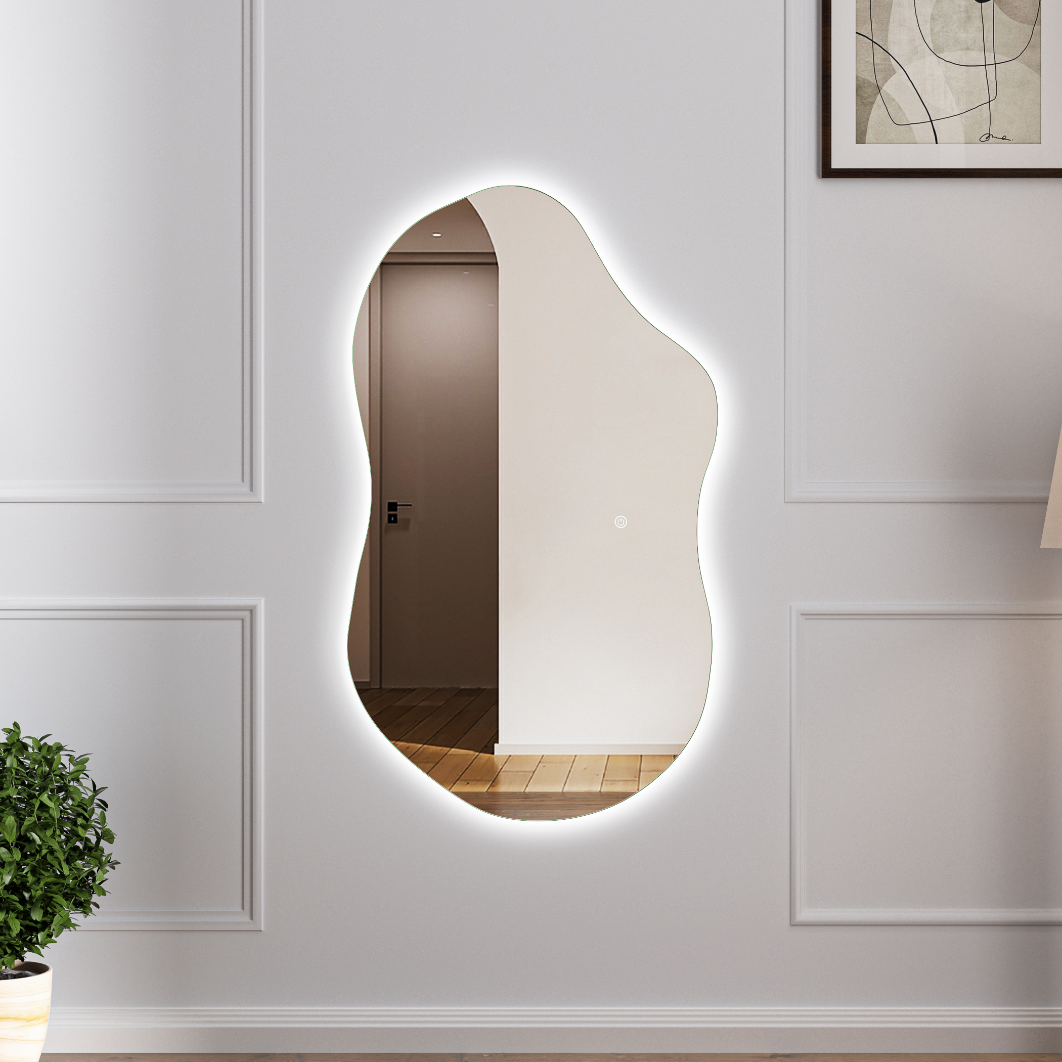 Helkroppsspegel | 120x70cm | Vägghängd | LED-belysning med dimmer | Fiona Helkroppsspegel | 120x70cm | Vägghängd | LED-belysning med dimmer | Fiona
