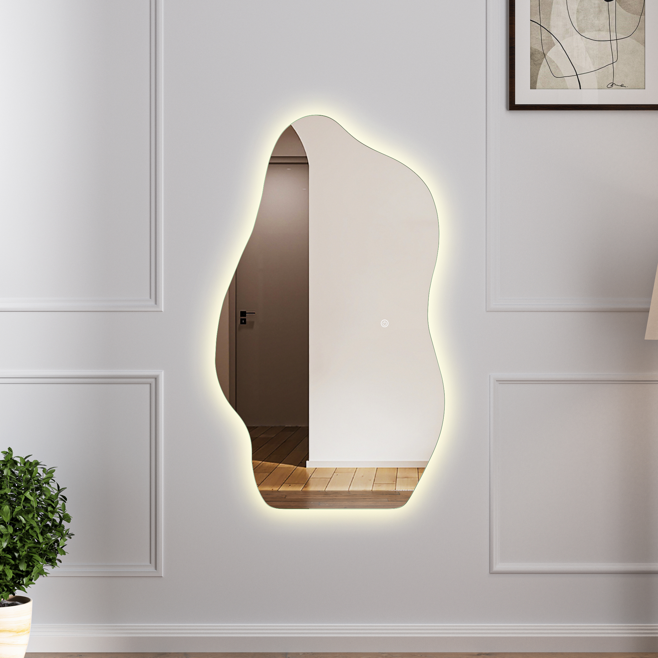 Stor spegel 120x70 cm | LED-belysning med dimmer | Bianca Stor spegel 120x70 cm | LED-belysning med dimmer | Bianca