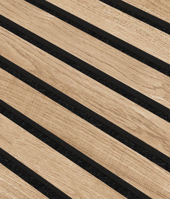 Trälamell akustikpaneler | 2400x600x21mm | Vit ek Trälamell akustikpaneler | 2400x600x21mm | Vit ek