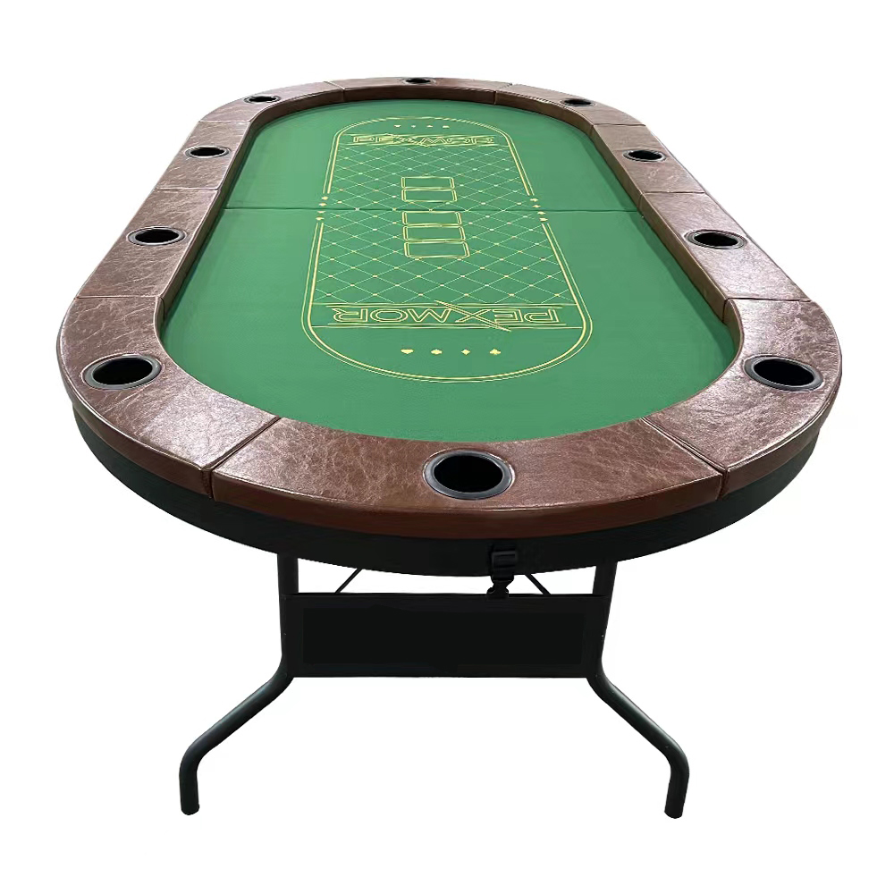 Vikbart Pokerbord | 10 Spelare | Kasinokvalitet, Dryckeshållare, Kuddad Räls Vikbart Pokerbord | 10 Spelare | Kasinokvalitet, Dryckeshållare, Kuddad Räls