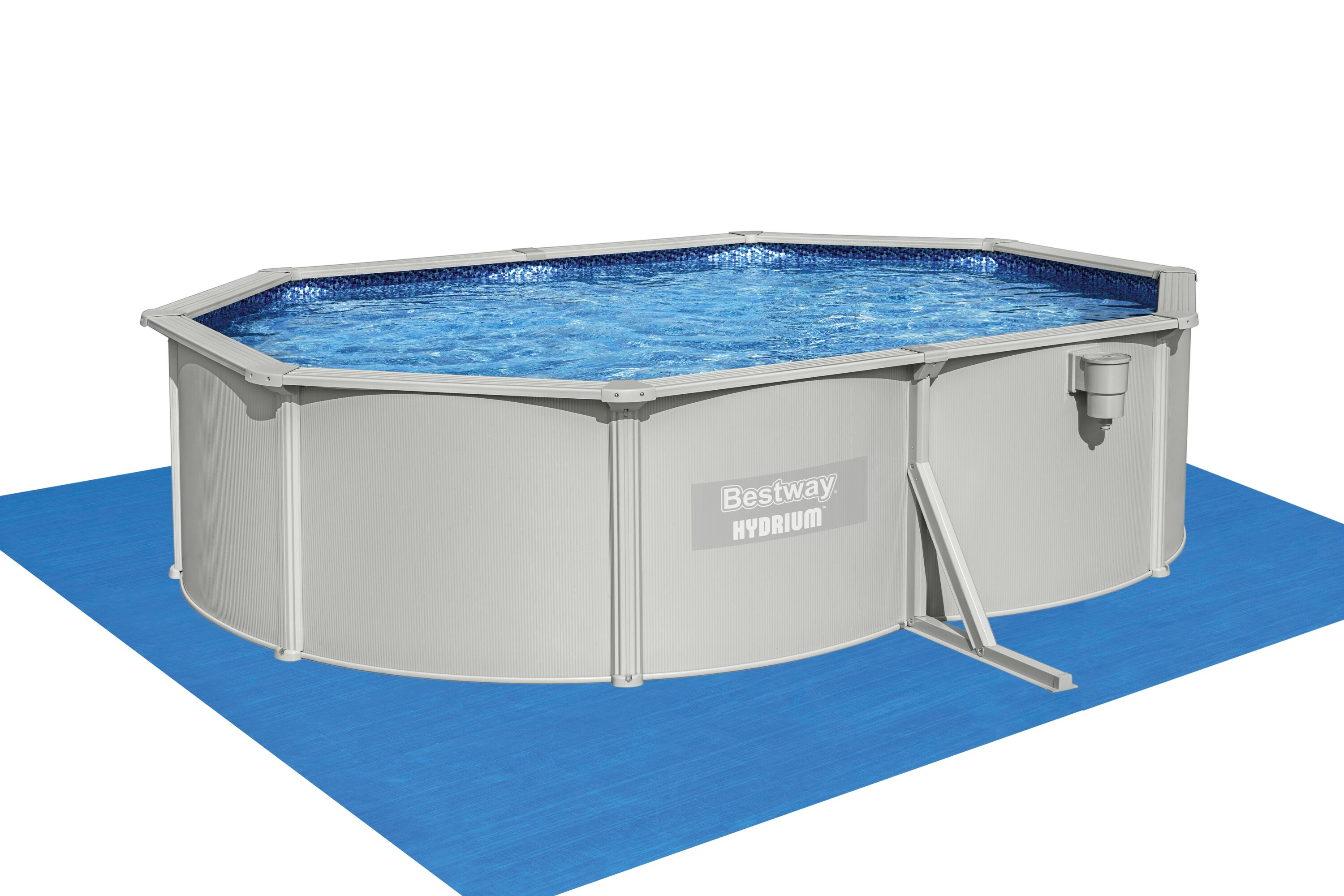 Ovanmarkpool Bestway Hydrium Oval, Ljusblå - 5 x 3,6 m (56586) Ovanmarkpool Bestway Hydrium Oval, Ljusblå - 5 x 3,6 m (56586)