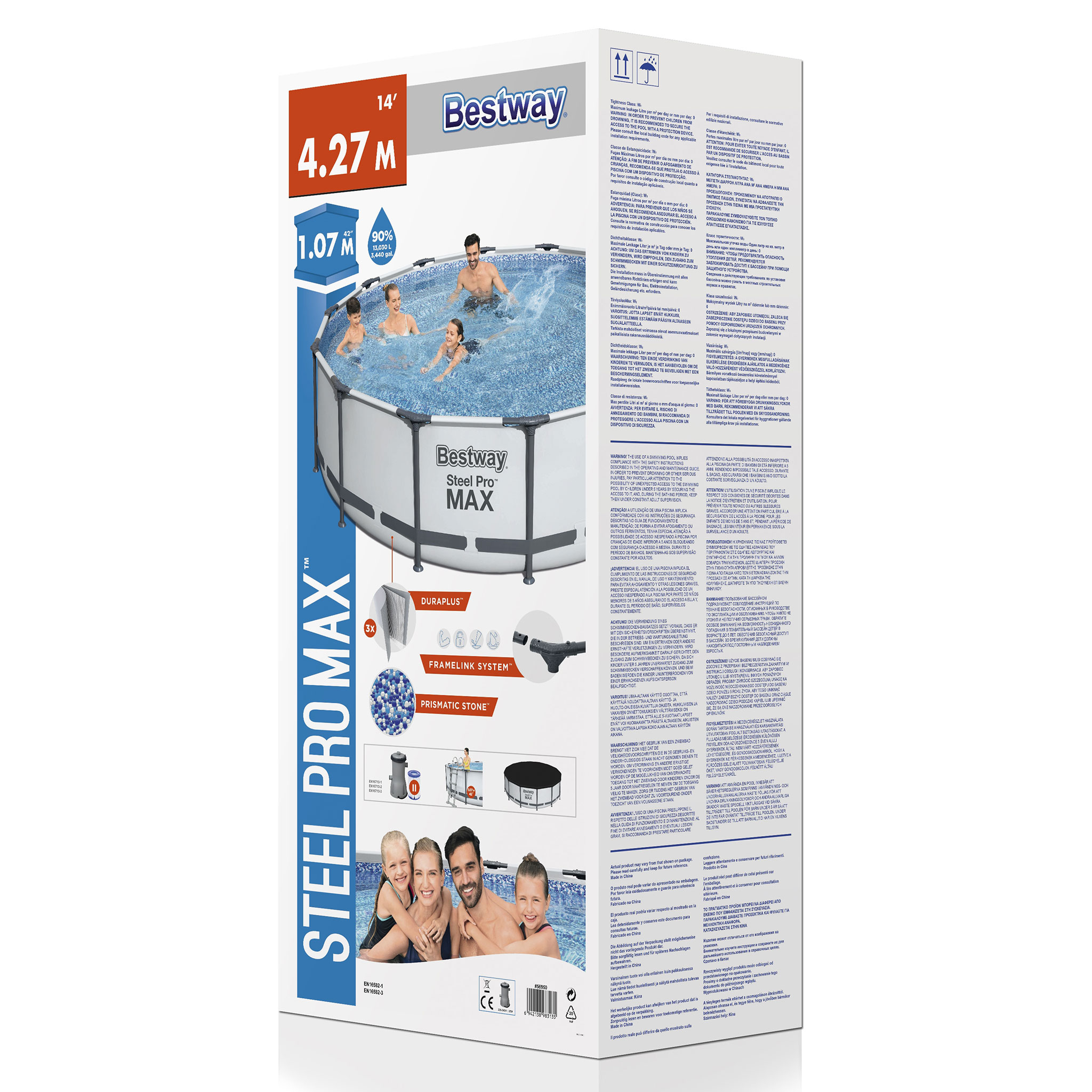 Bestway pool ovan mark Ø4,3m - 107cm djup | Steel Pro MAX (56950) Bestway pool ovan mark Ø4,3m - 107cm djup | Steel Pro MAX (56950)