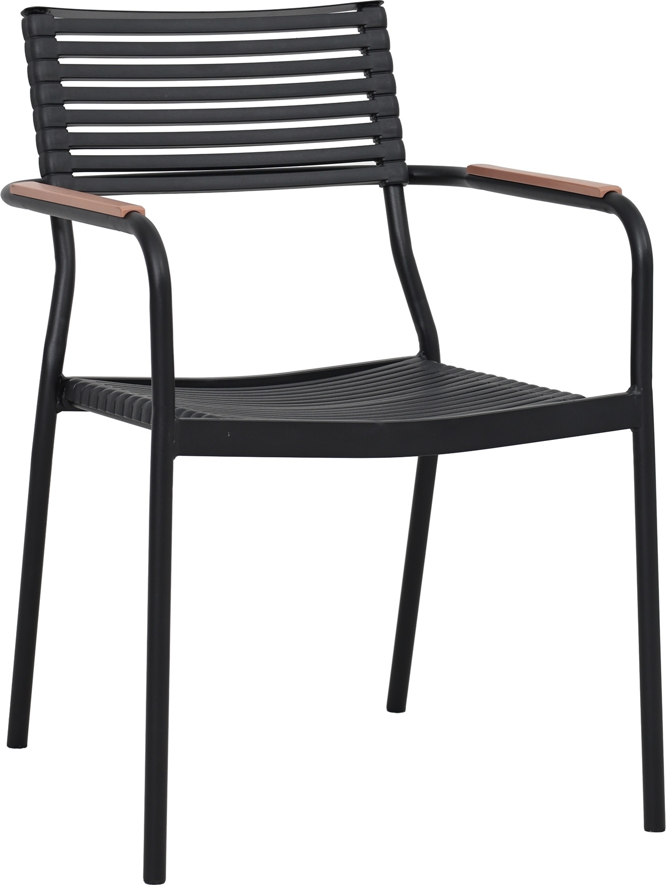 Stapelbar utestol i metall | Svart / Beige | Pino Stapelbar utestol i metall | Svart / Beige | Pino