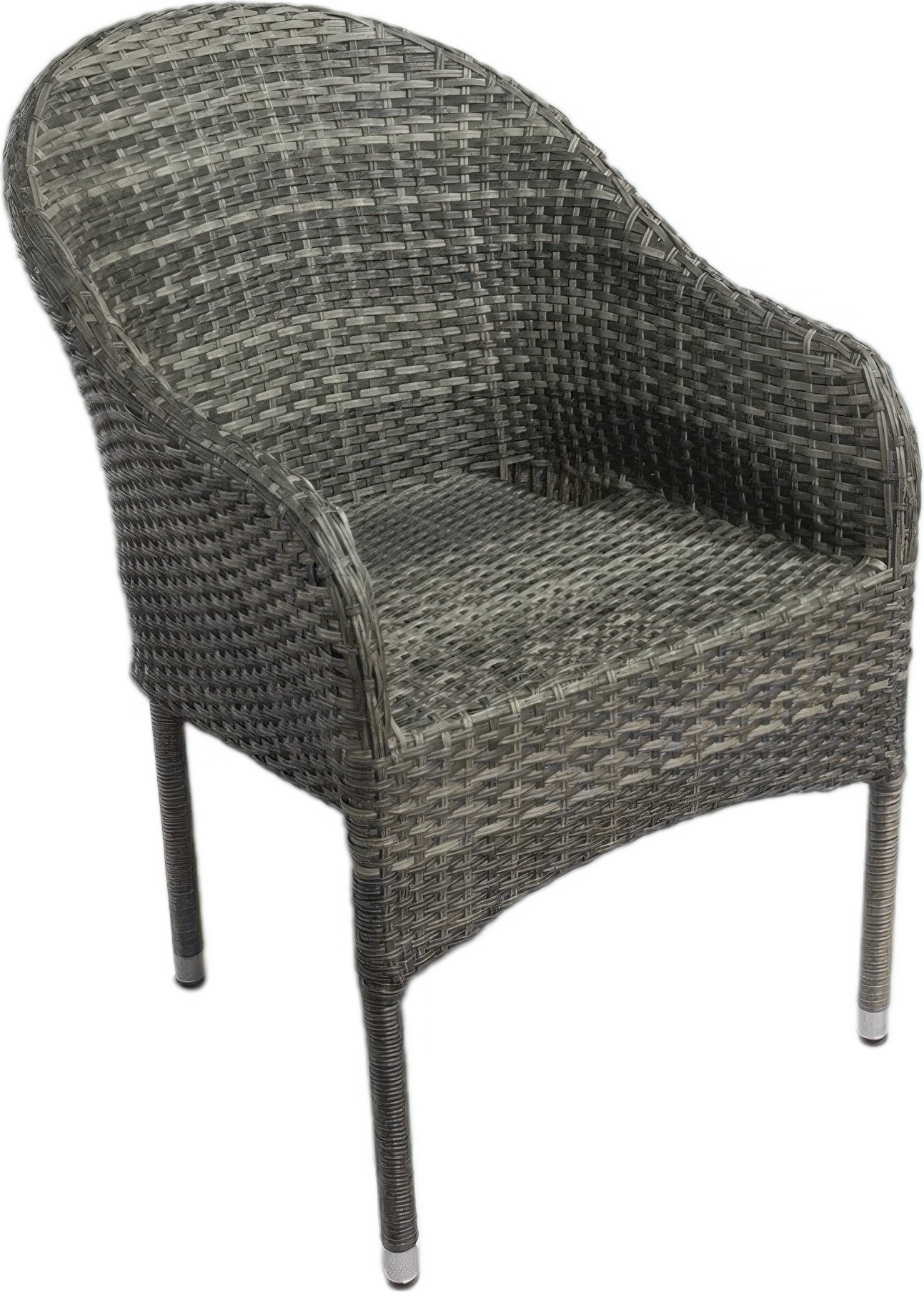 belle stapelbar karmstol i konstrotting - grå