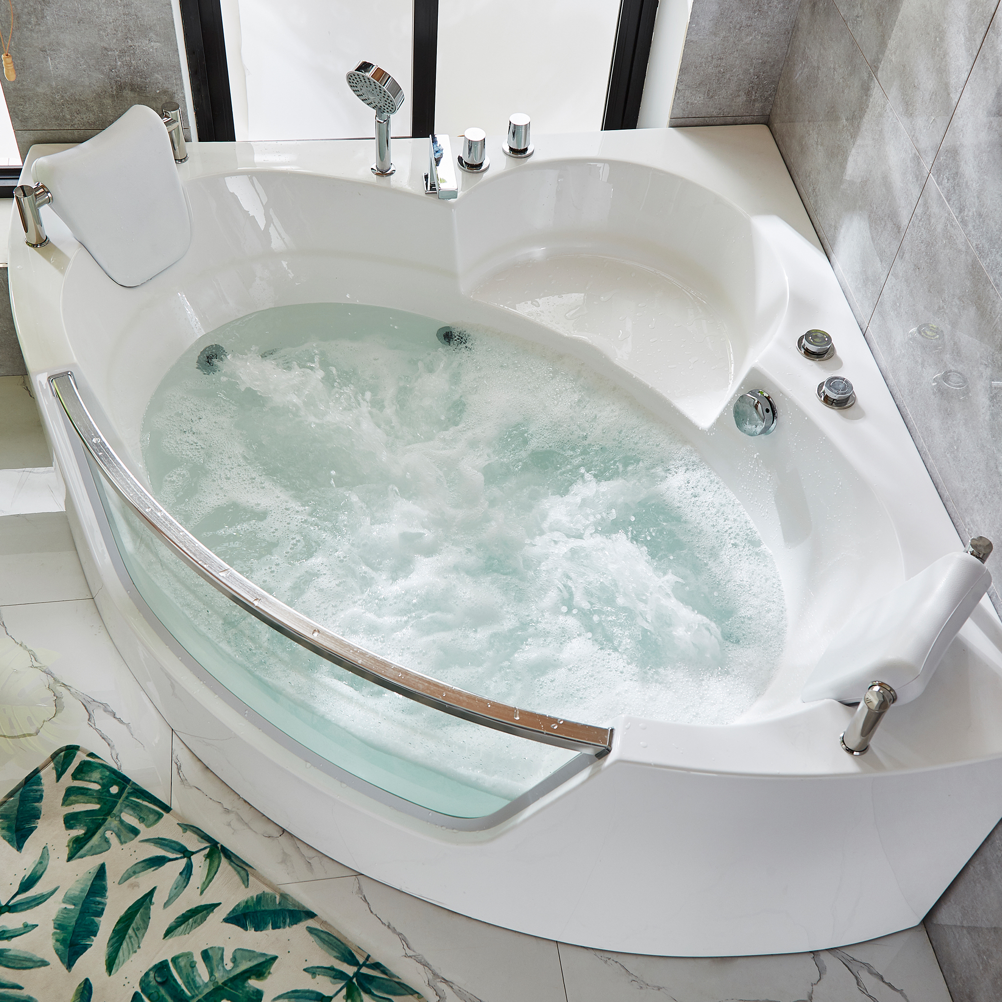 Bubbelbadkar med glasfront & värmare 140x140cm | BK-006V Bubbelbadkar med glasfront & värmare 140x140cm | BK-006V