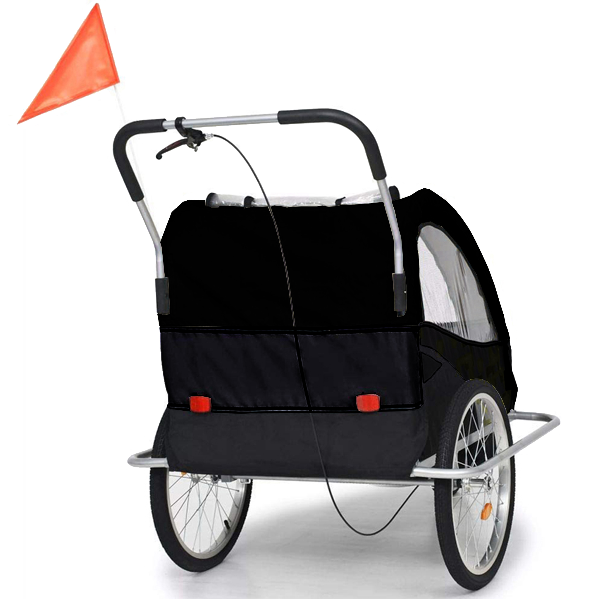 Cykelvagn/barnvagn 2-i-1 | 2 säten | Lastkapacitet 40kg | Hopfällbar Cykelvagn/barnvagn 2-i-1 | 2 säten | Lastkapacitet 40kg | Hopfällbar