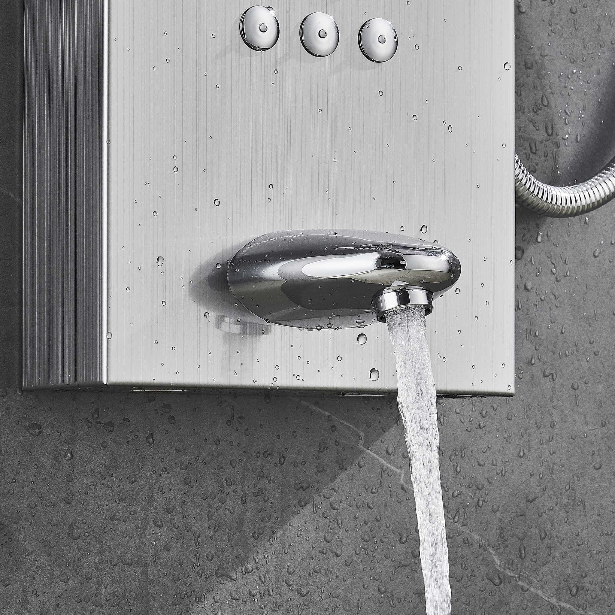 Duschpanel i borstat rostfritt stål | Hanna Duschpanel i borstat rostfritt stål | Hanna
