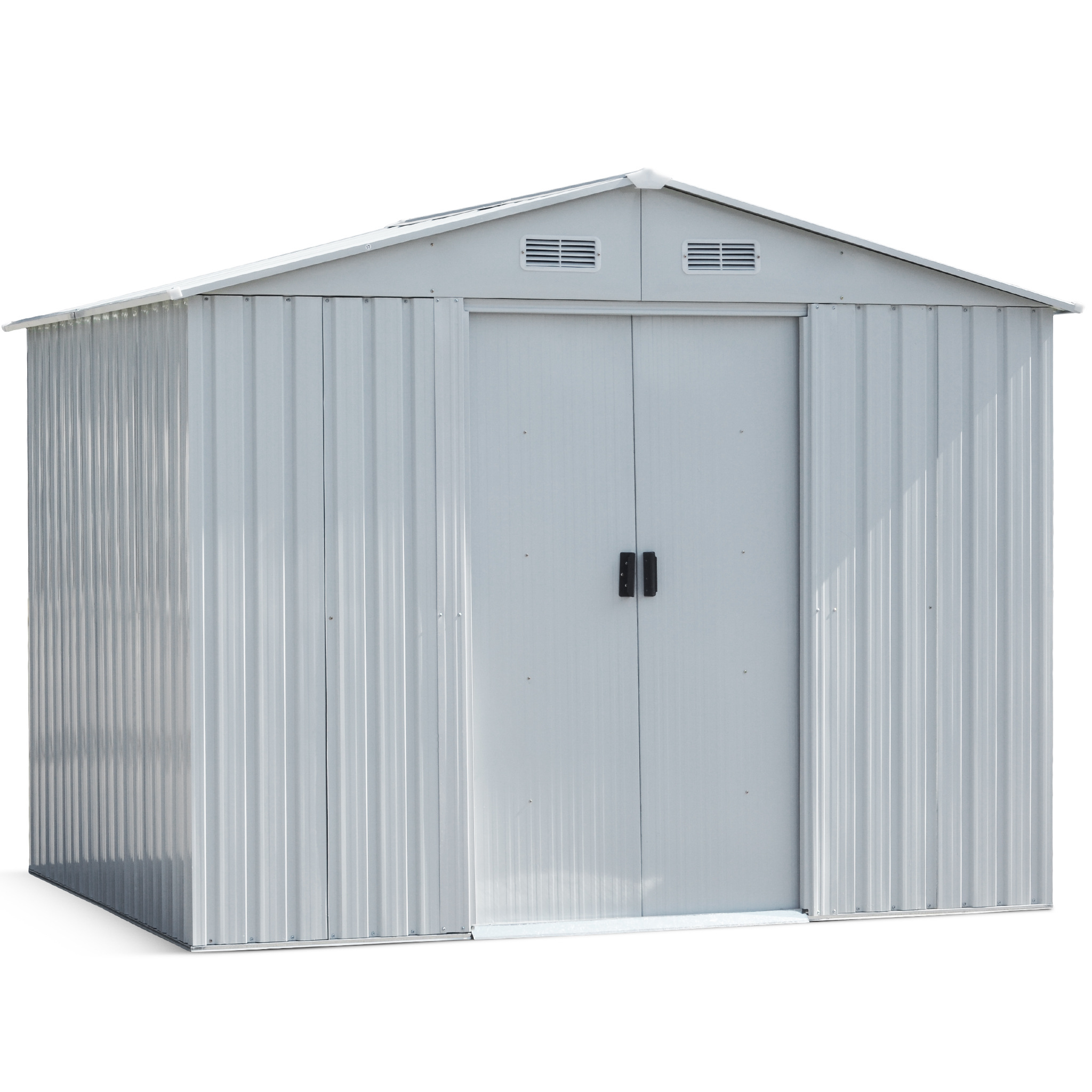 Förråd och redskapsbod 5,3m² | Skjutdörr | Med bas | Vit Förråd och redskapsbod 5,3m² | Skjutdörr | Med bas | Vit
