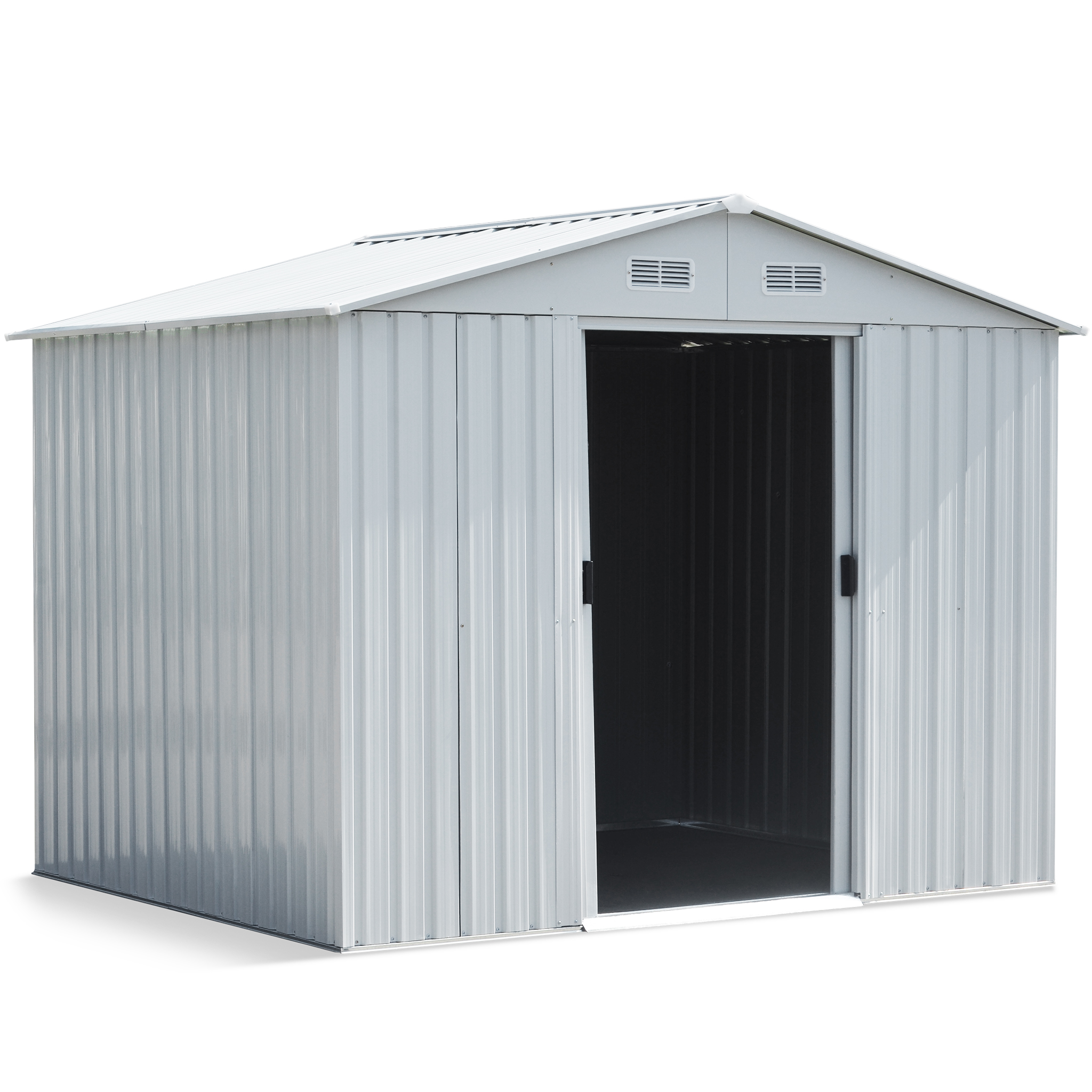 Förråd och redskapsbod 5,3m² | Skjutdörr | Med bas | Vit Förråd och redskapsbod 5,3m² | Skjutdörr | Med bas | Vit