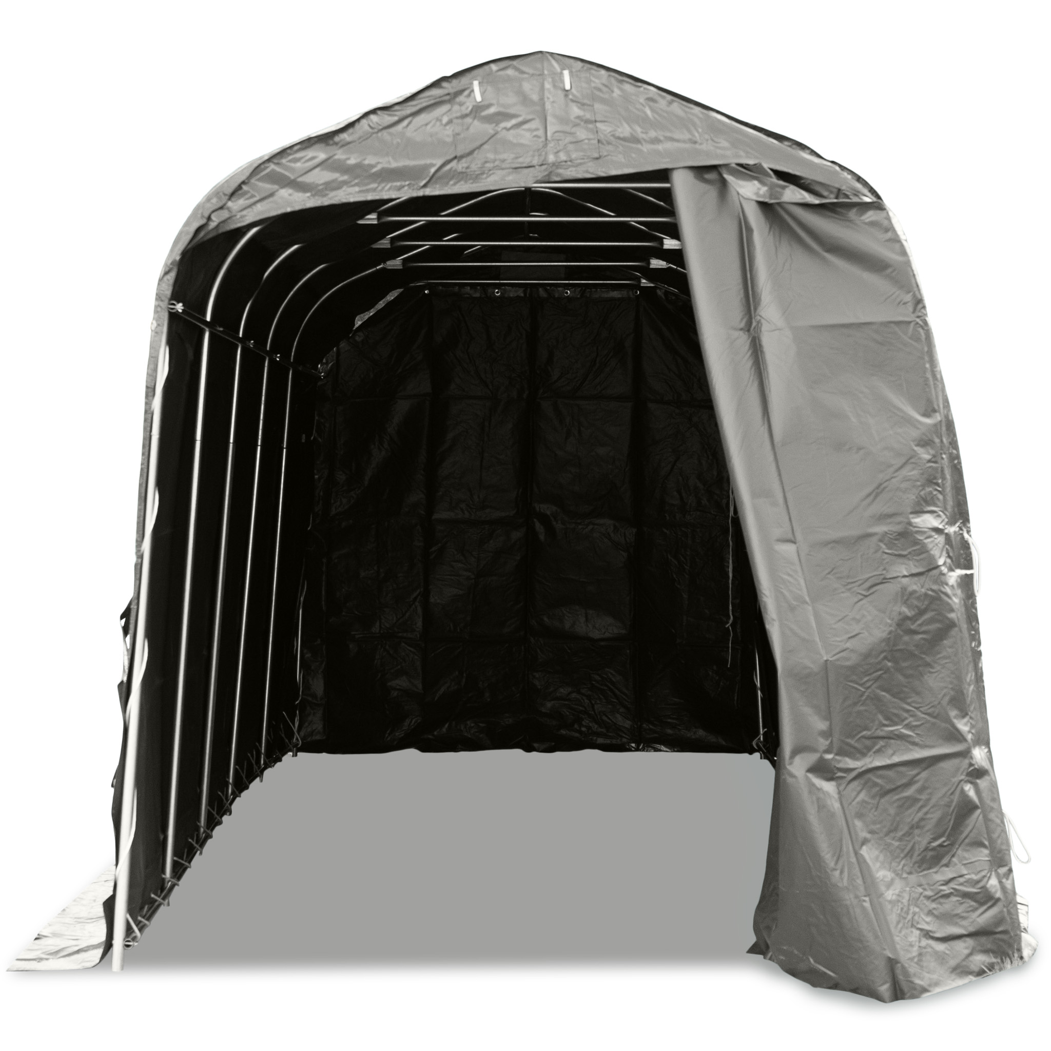 Garagetält 2,4x6m | 14,4m² - 500g/m² | PVC - Grå Garagetält 2,4x6m | 14,4m² - 500g/m² | PVC - Grå
