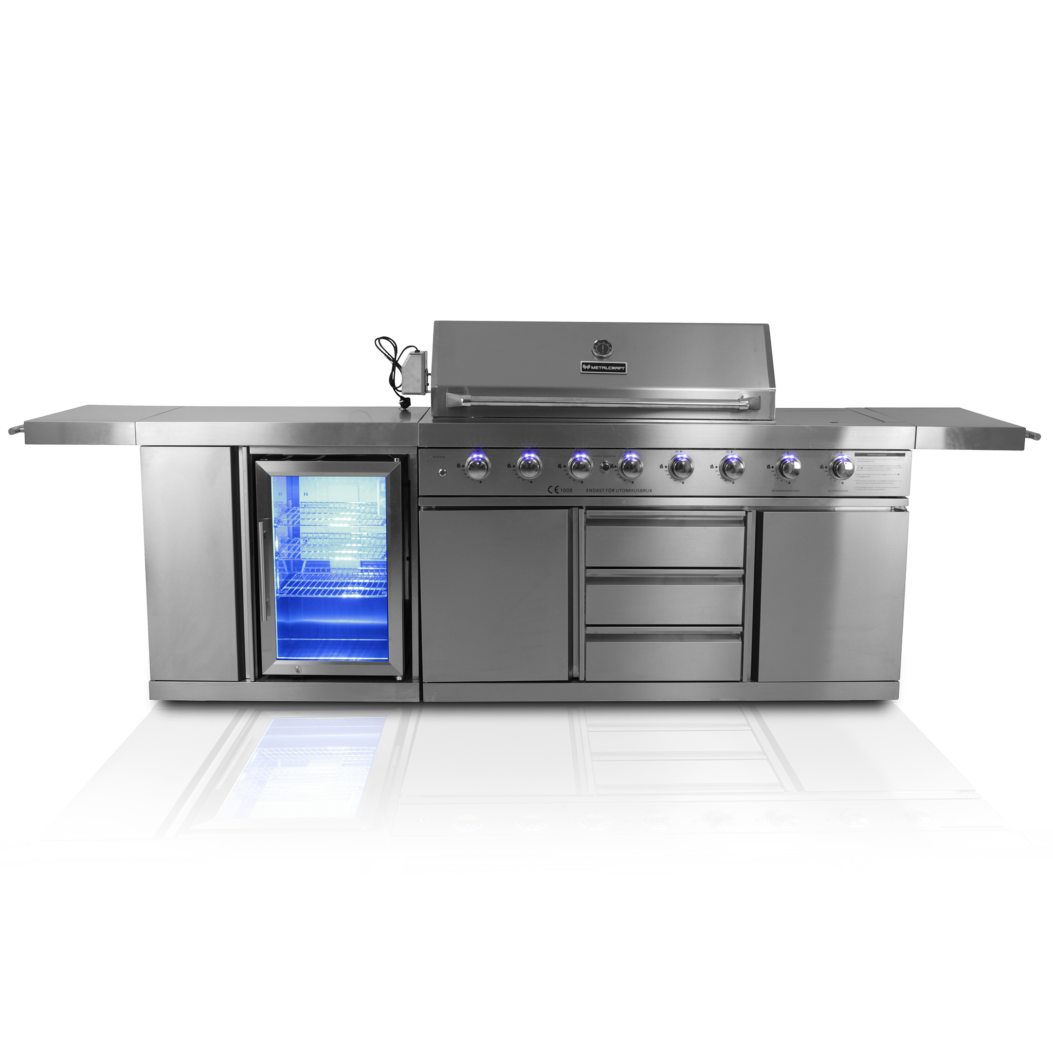 Stor rostfri gasolgrill/utekök med varmluftsfunktion | New Orleans Stor rostfri gasolgrill/utekök med varmluftsfunktion | New Orleans