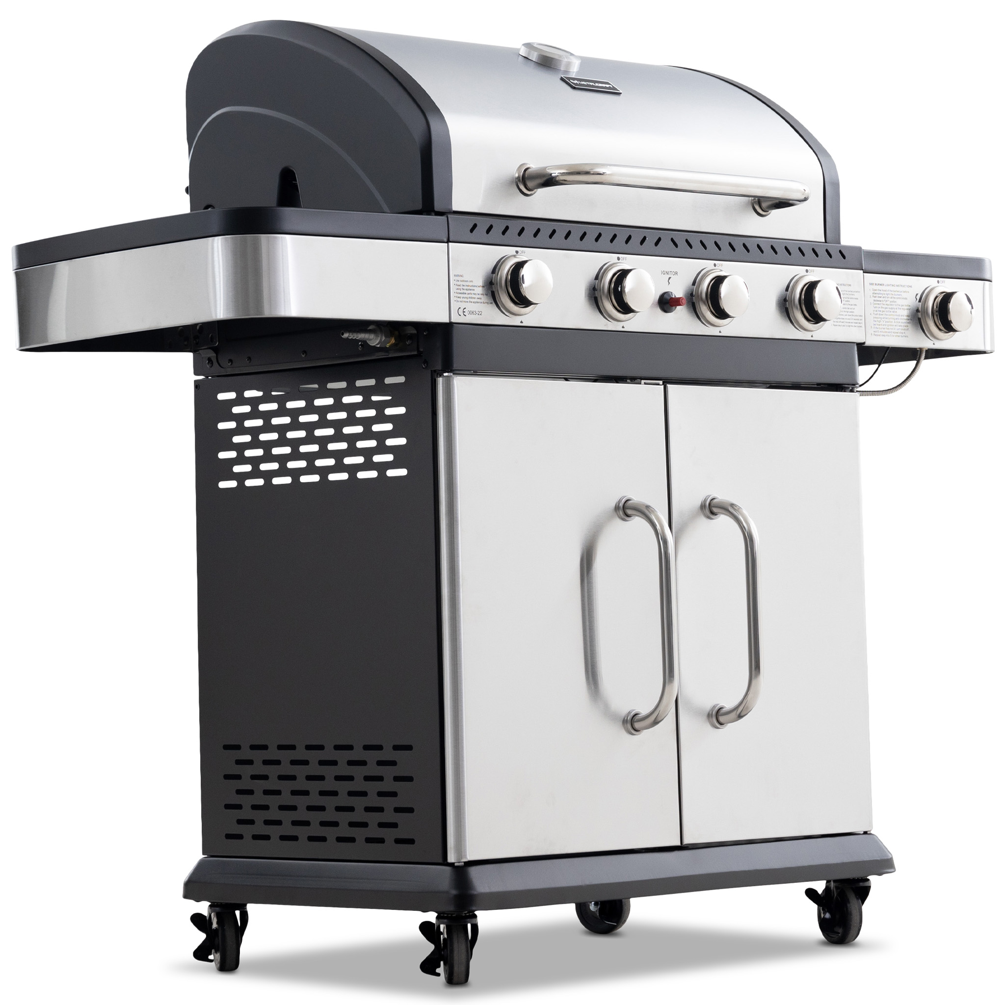 Gasolgrill 14.5 kW | 4 rostfria brännare & 1 sidobrännare | St. Louis Gasolgrill 14.5 kW | 4 rostfria brännare & 1 sidobrännare | St. Louis