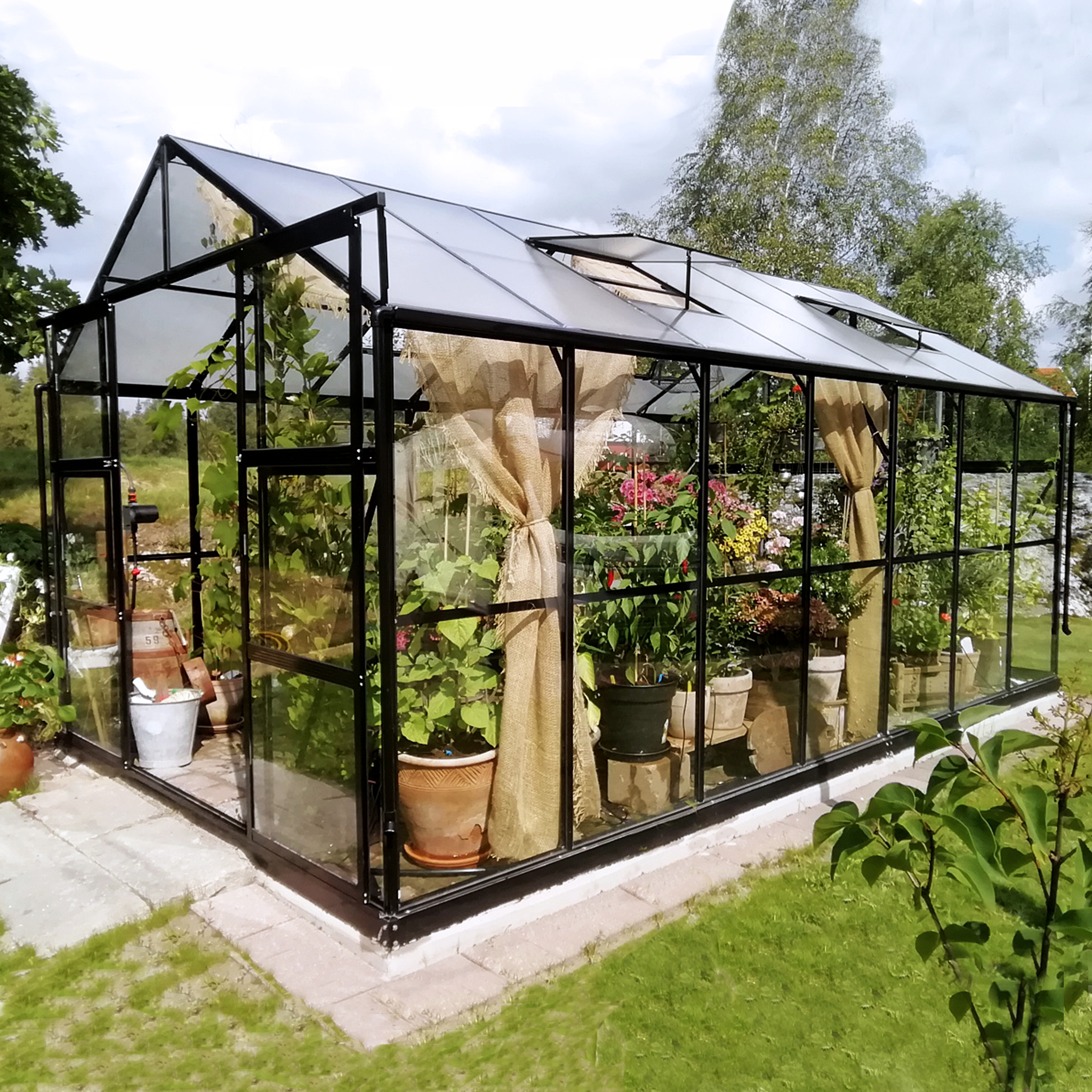 Glasv�xthus 11,1m� | 4mm s�kerhetsglas | 5 �rs stormgaranti