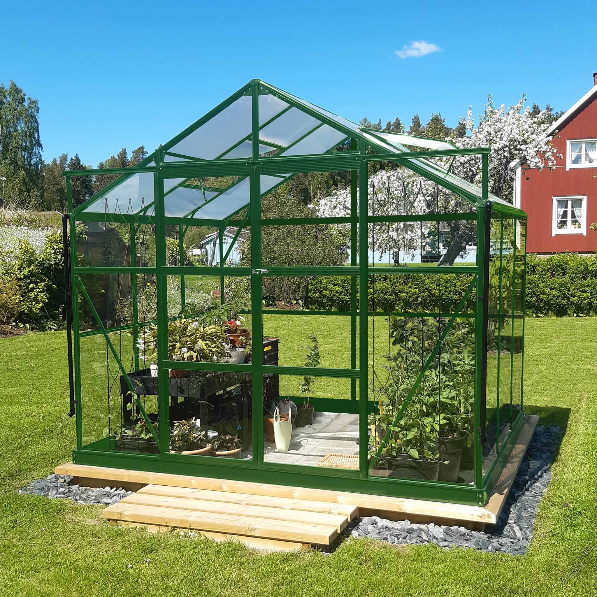 Glasväxthus 4,9m² | 4mm säkerhetsglas | 5 års stormgaranti Glasväxthus 4,9m² | 4mm säkerhetsglas | 5 års stormgaranti