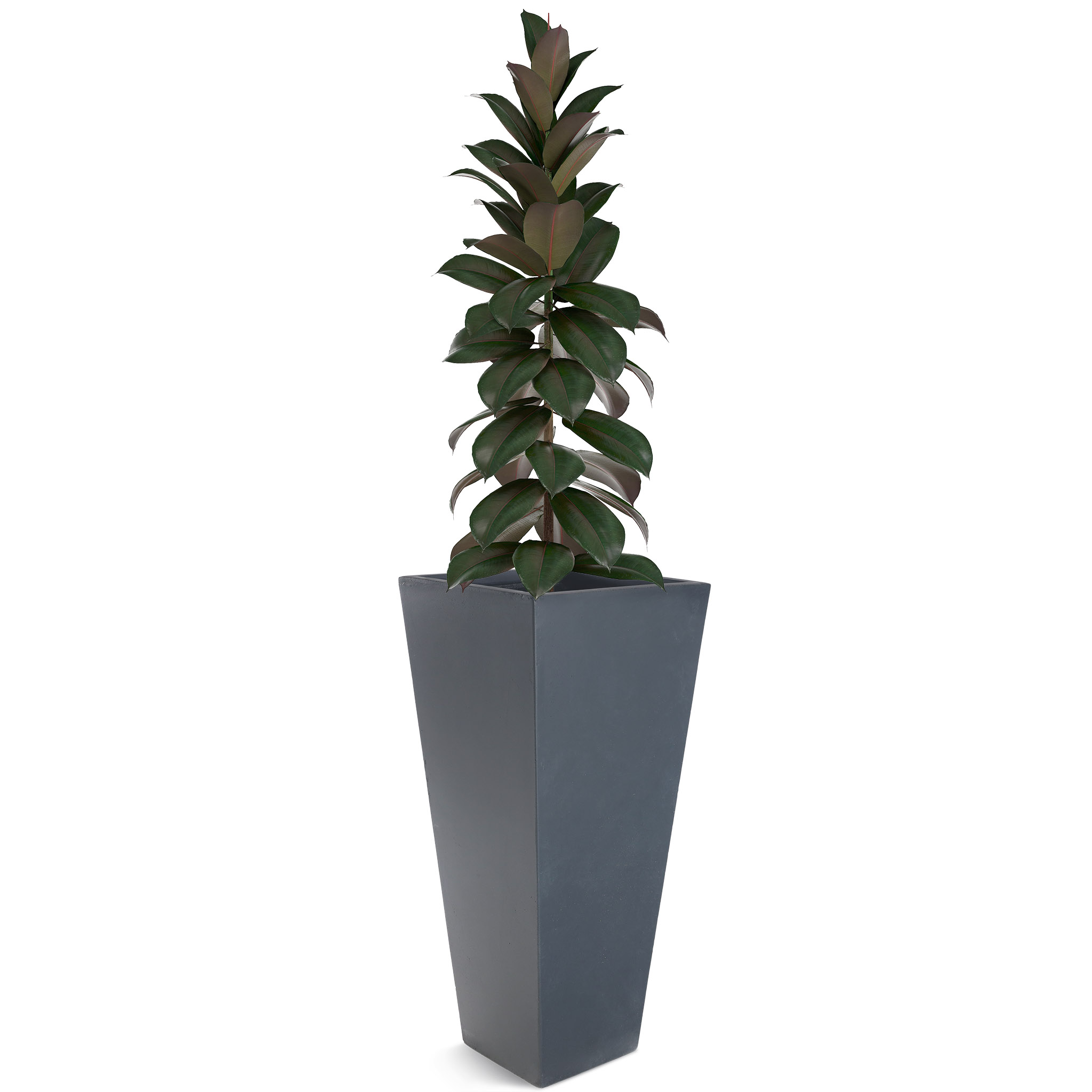 Hög fiberarmerad kruka för utomhusbruk - Granit/svart Hög fiberarmerad kruka för utomhusbruk - Granit/svart