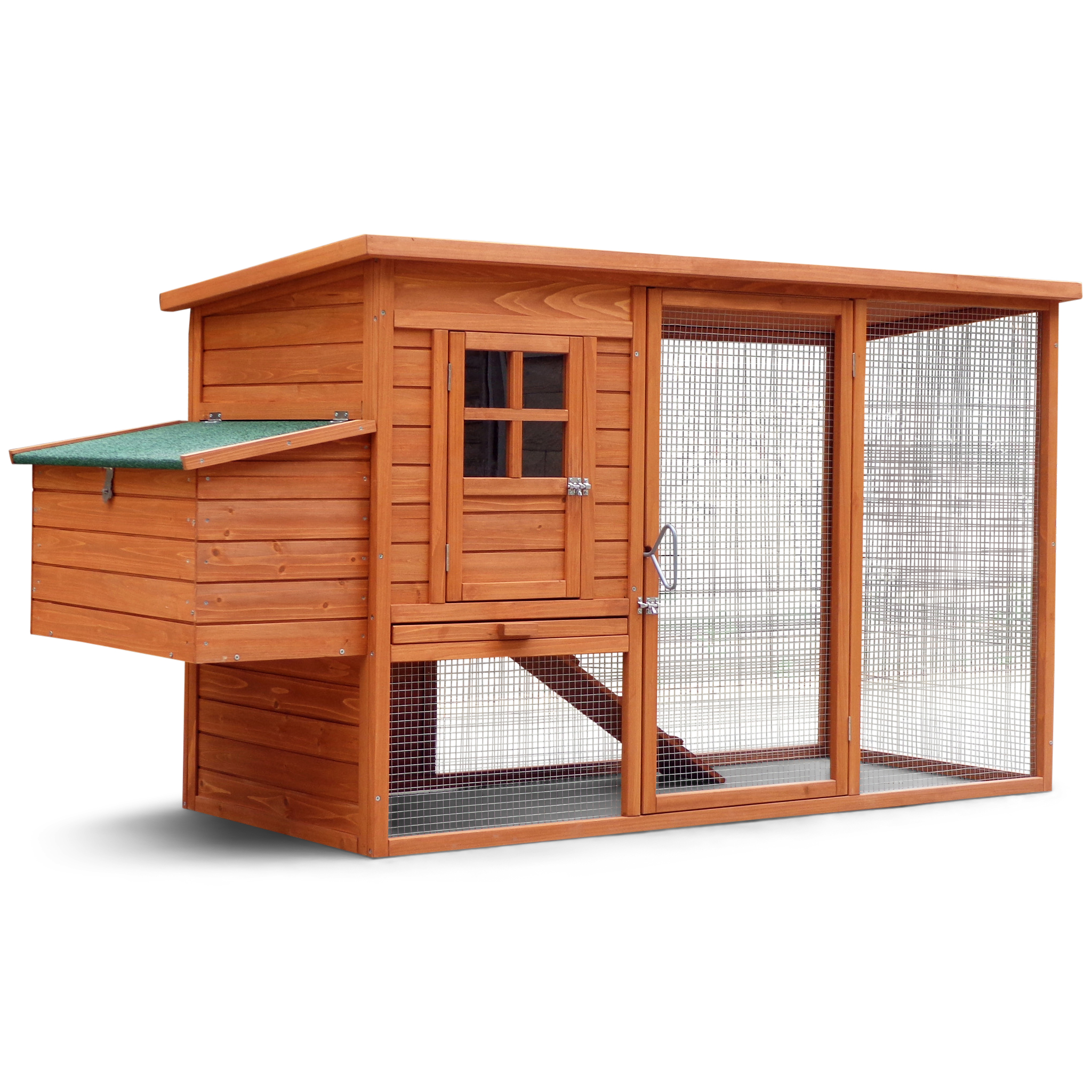 Hönshus med hönsgård | Lättstädat | Färdig byggsats | 2x0,7x1m Hönshus med hönsgård | Lättstädat | Färdig byggsats | 2x0,7x1m