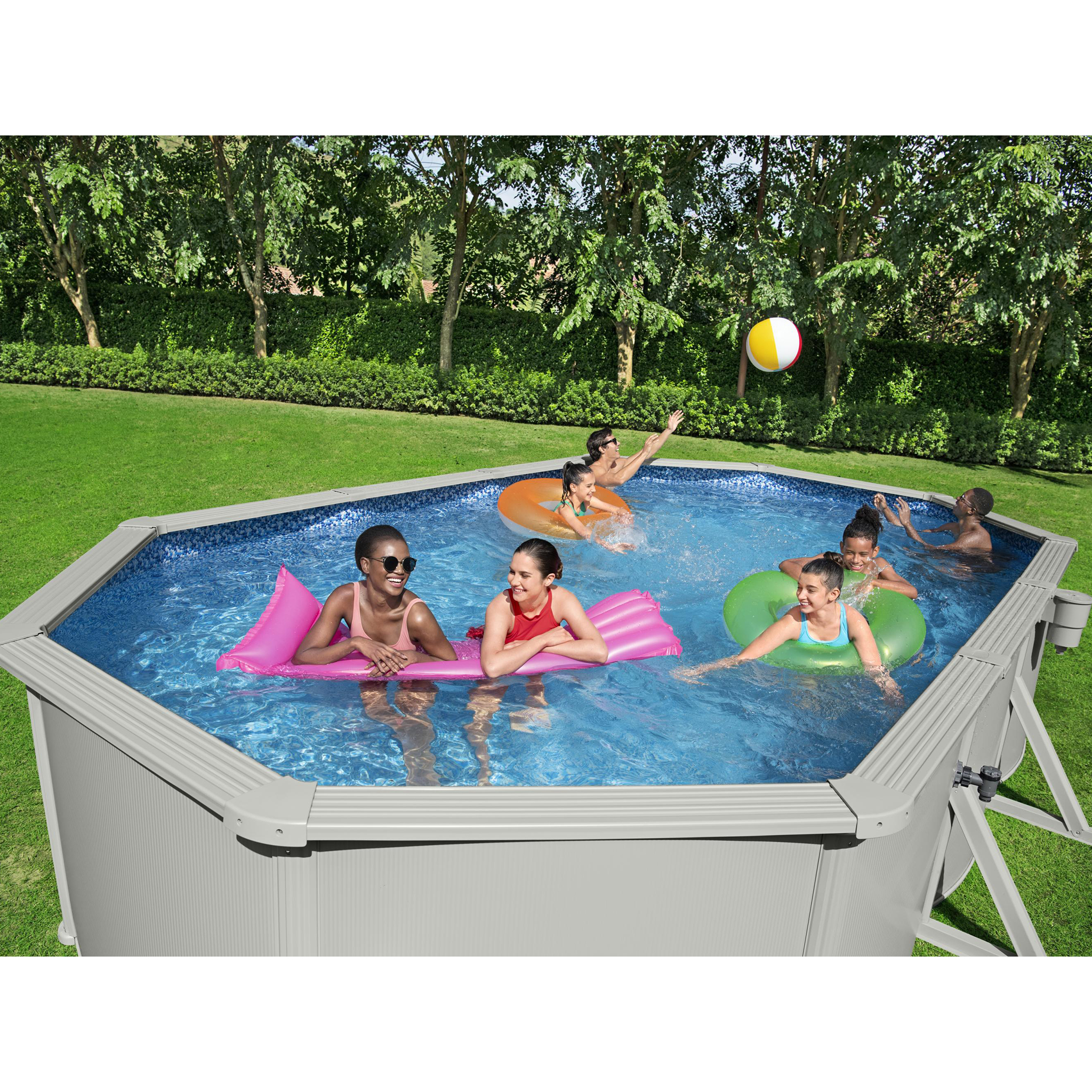 Bestway st�lv�ggspool 6,1x3,6m - 1,2m djup | Hydrium Pool set (56369)