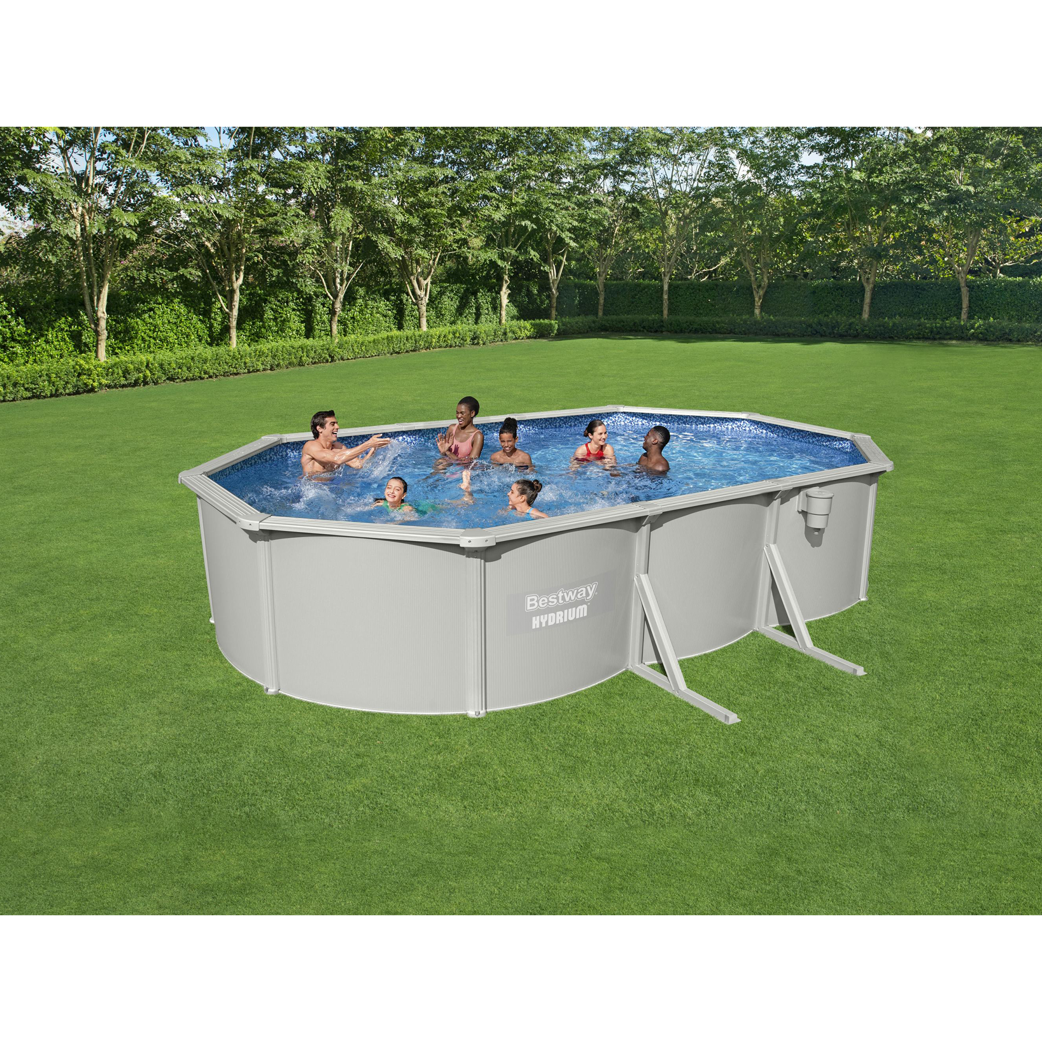 Bestway st�lv�ggspool 6,1x3,6m - 1,2m djup | Hydrium Pool set (56369)