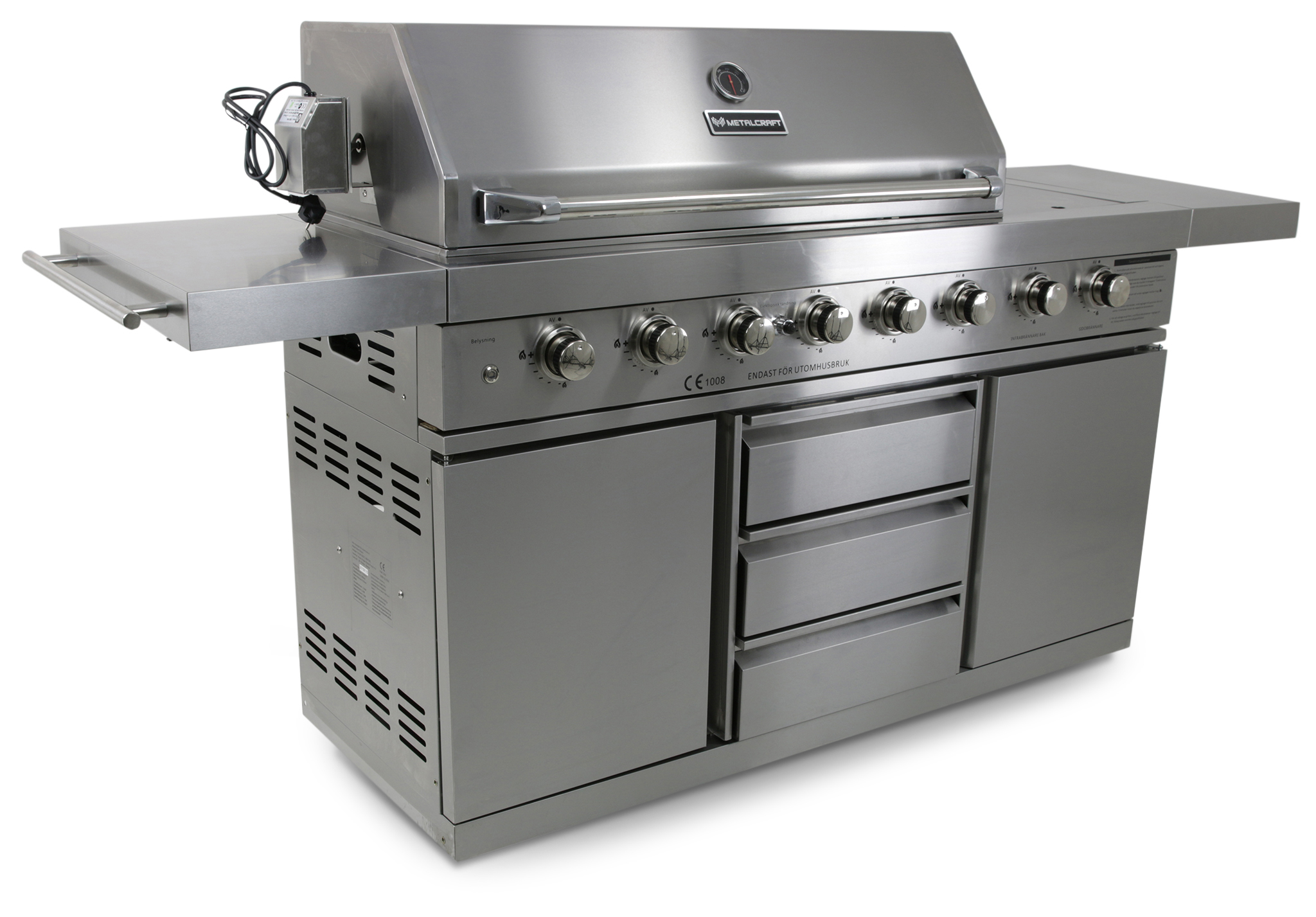 Stor rostfri gasolgrill/utekök med varmluftsfunktion | New Orleans Stor rostfri gasolgrill/utekök med varmluftsfunktion | New Orleans