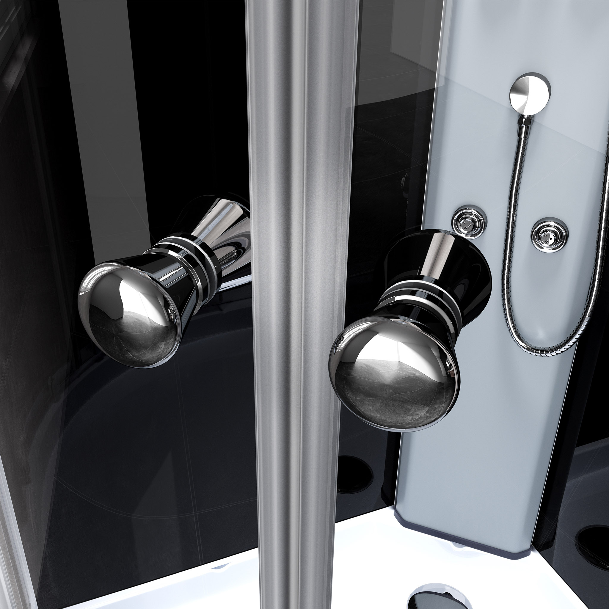 Komplett stilren duschkabin | Regndusch | Aluminium
