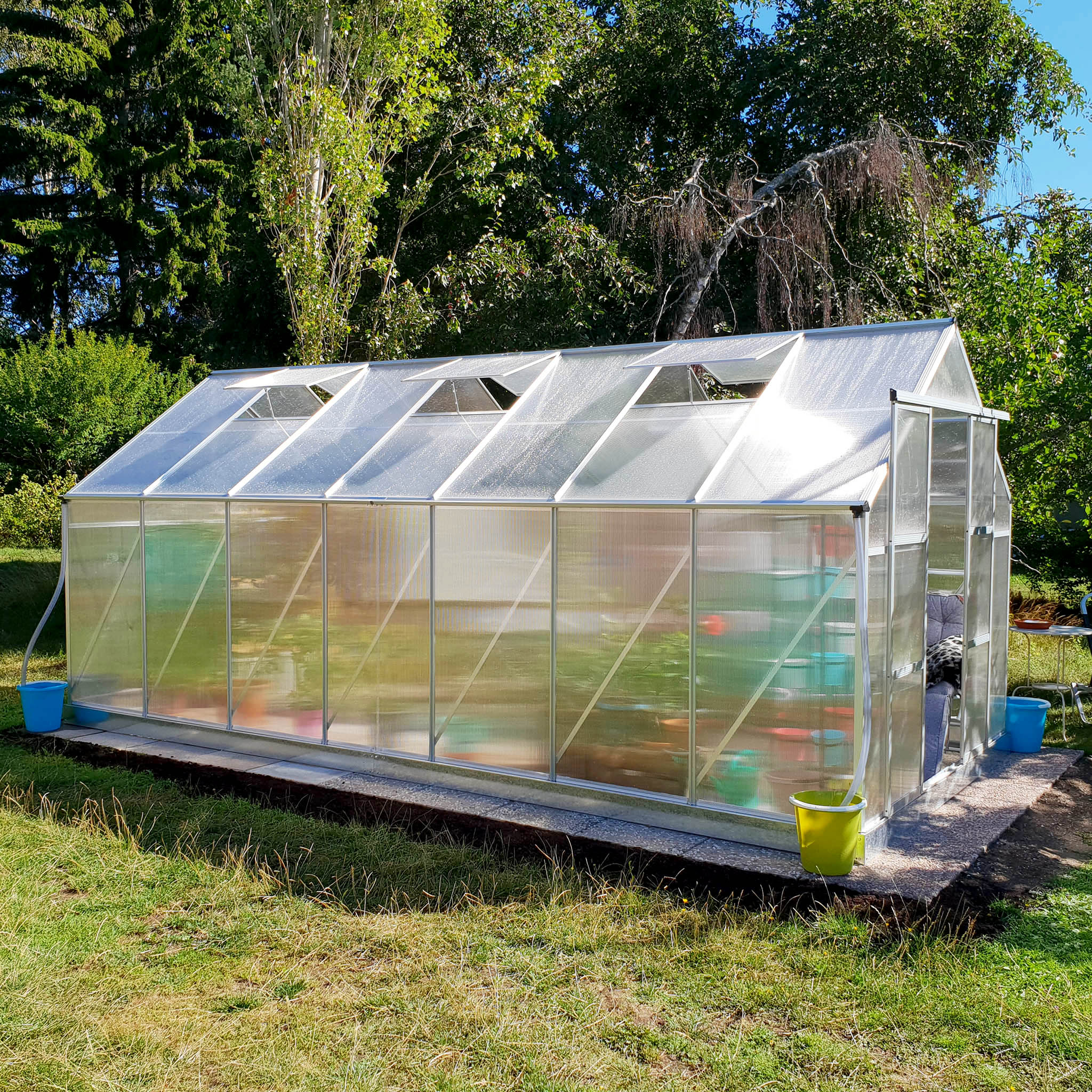 Växthus 12,4m² | Hög odlingshöjd | 6mm kanalplast Växthus 12,4m² | Hög odlingshöjd | 6mm kanalplast