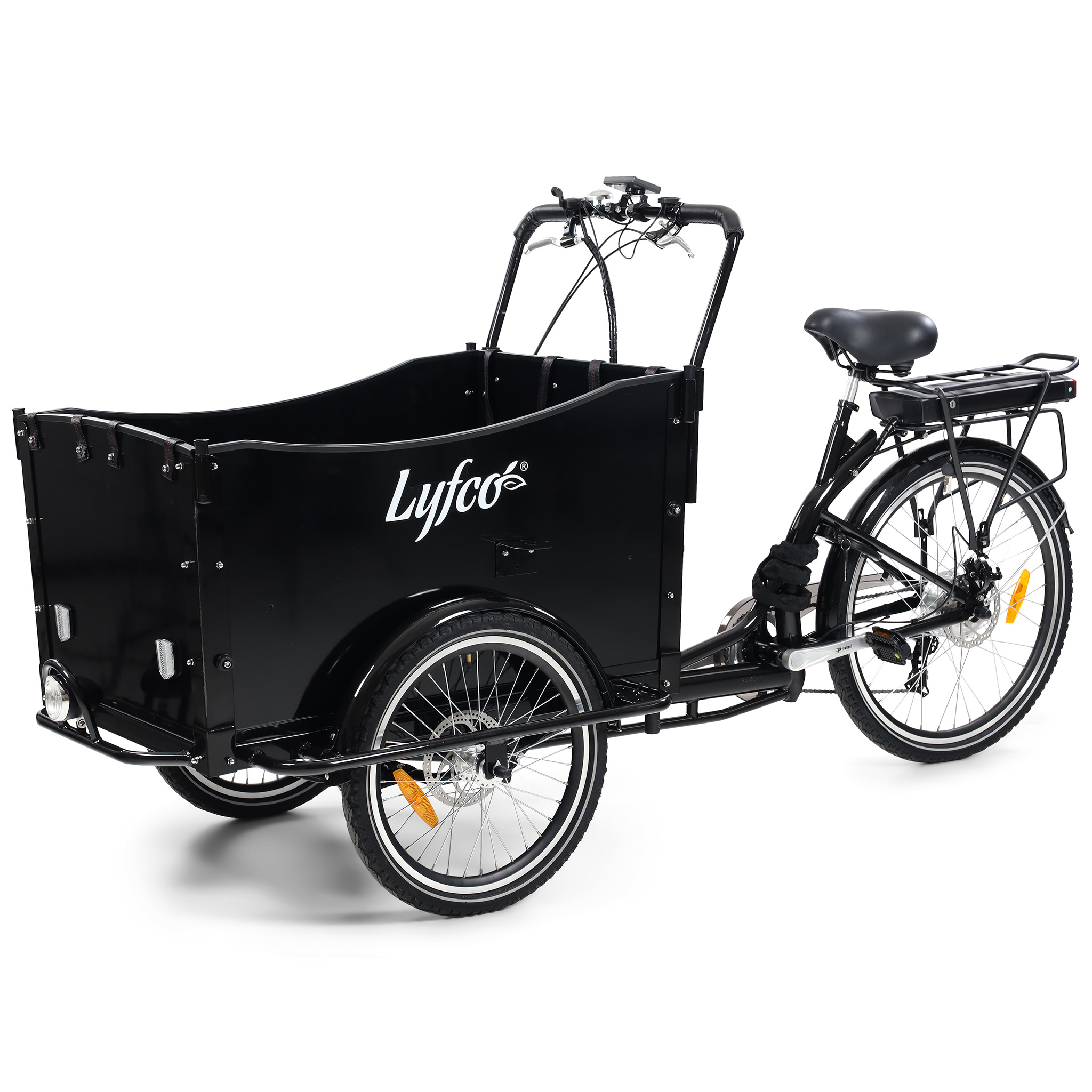 El-lådcykel - 17Ah batteri - Svart trälåda El-lådcykel - 17Ah batteri - Svart trälåda