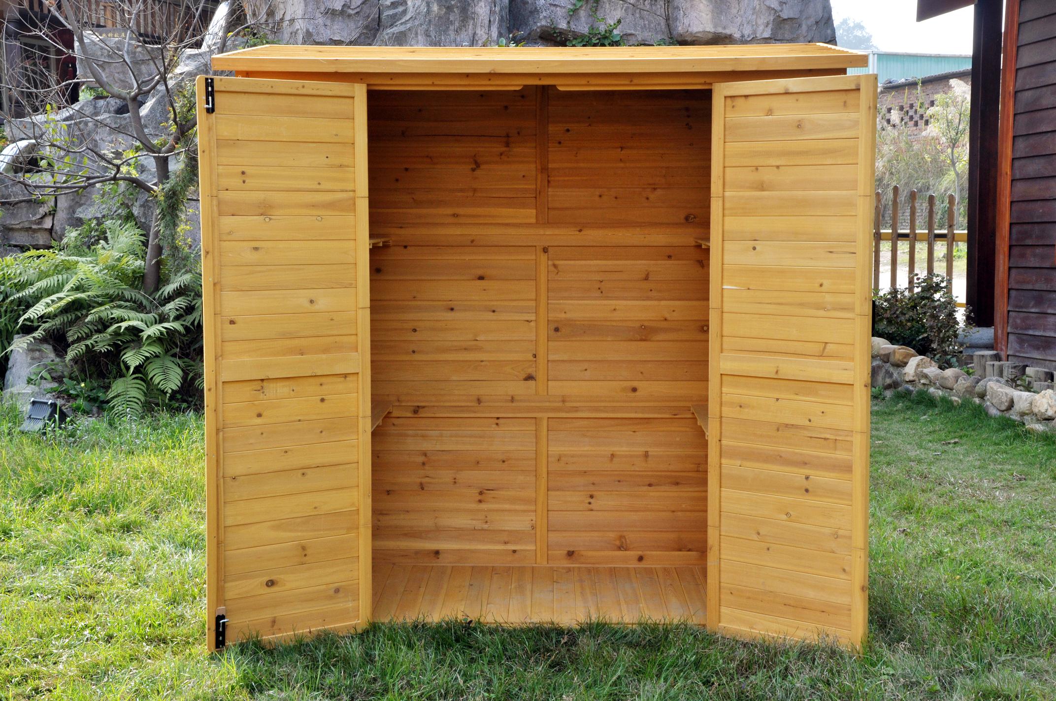 Förråd |1,8m² | Dubbel dörr | Naturlig träfinish Förråd |1,8m² | Dubbel dörr | Naturlig träfinish