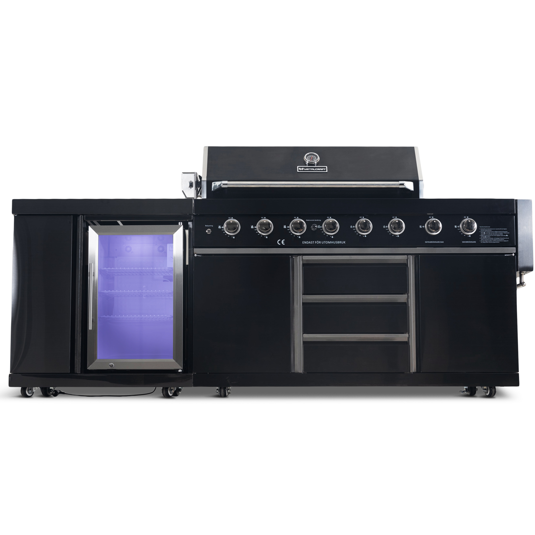 Rostfri gasolgrill/utekök | Varmluftsfunktion | New Orleans Blackline Rostfri gasolgrill/utekök | Varmluftsfunktion | New Orleans Blackline