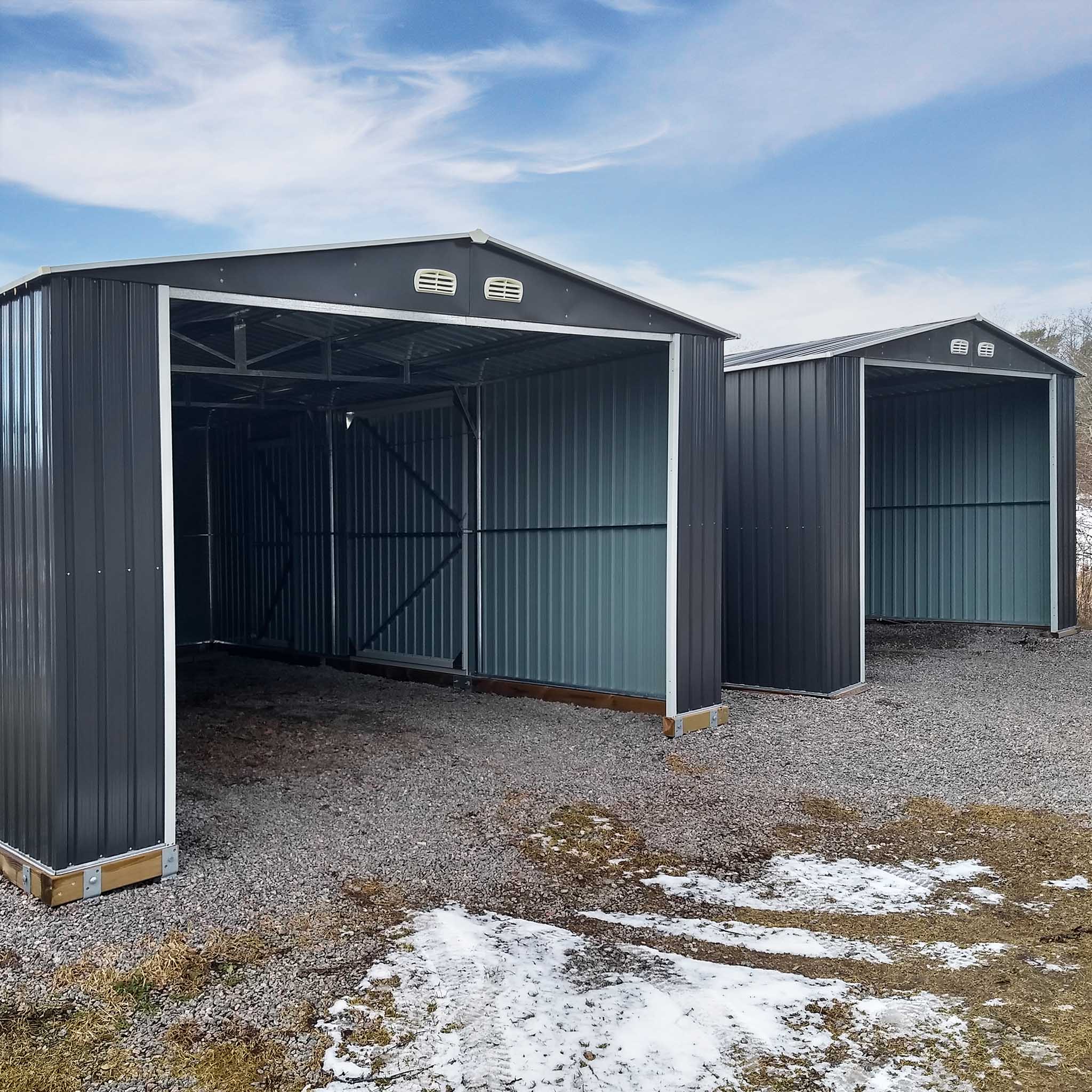 Pl�tgarage 23m� | Dubbel d�rr | Komplett byggsats | Premium