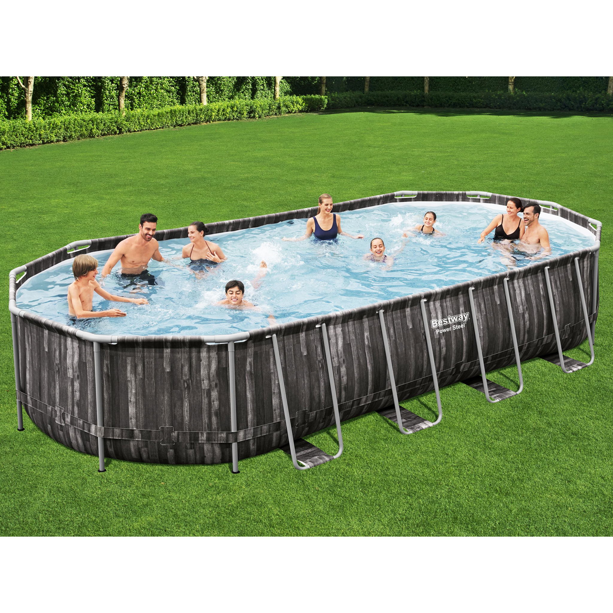 Bestway pool ovan mark 7,3x3,6m - 1,2m djup | Power Steel Oval (5611T) Bestway pool ovan mark 7,3x3,6m - 1,2m djup | Power Steel Oval (5611T)