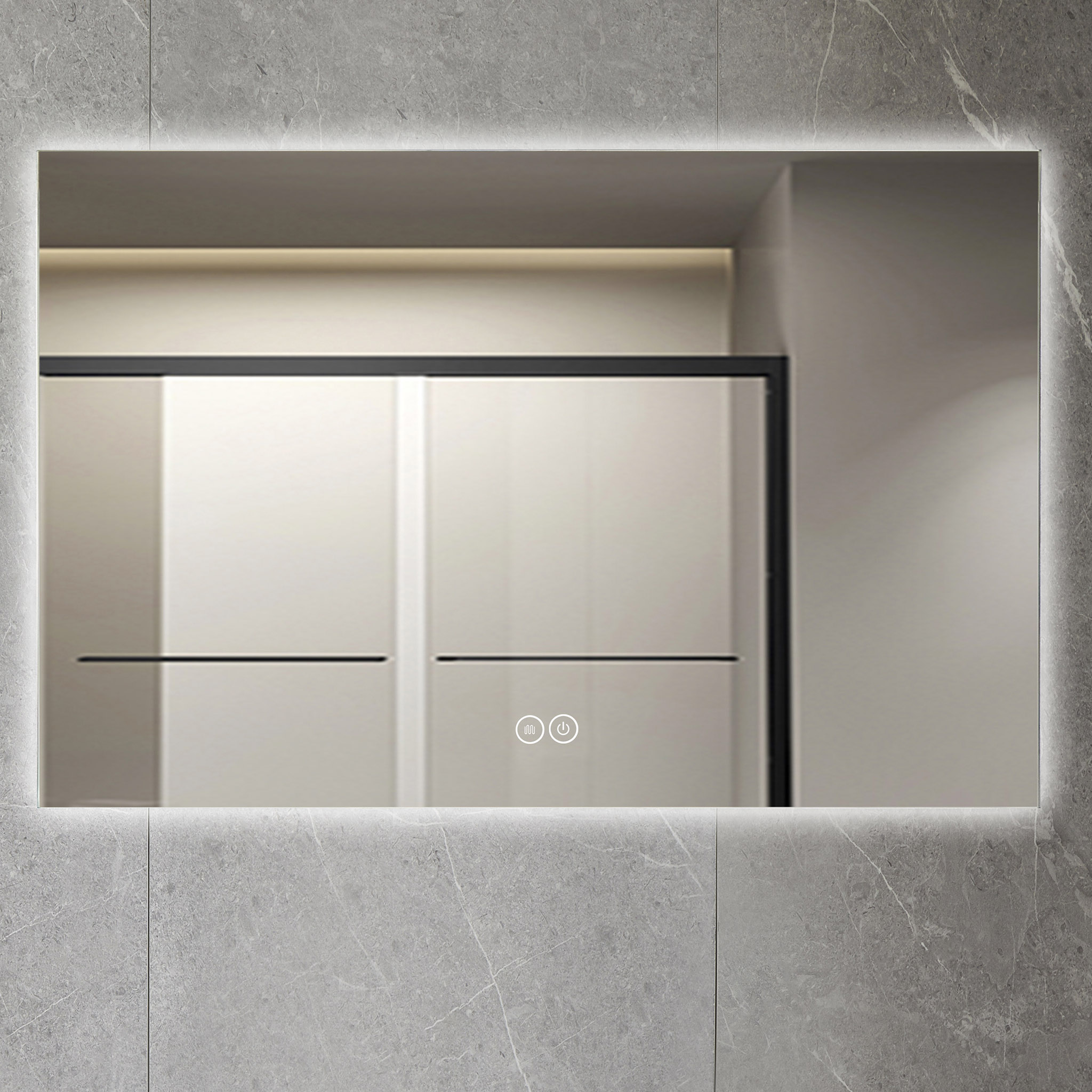 Badrumsspegel | LED-belysning | Anti-fog & touch-styrning | Rektangul�r