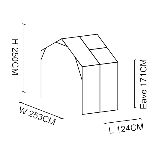 Tillbyggnad till T-format glasväxthus | 4 mm säkerhetsglas Tillbyggnad till T-format glasväxthus | 4 mm säkerhetsglas