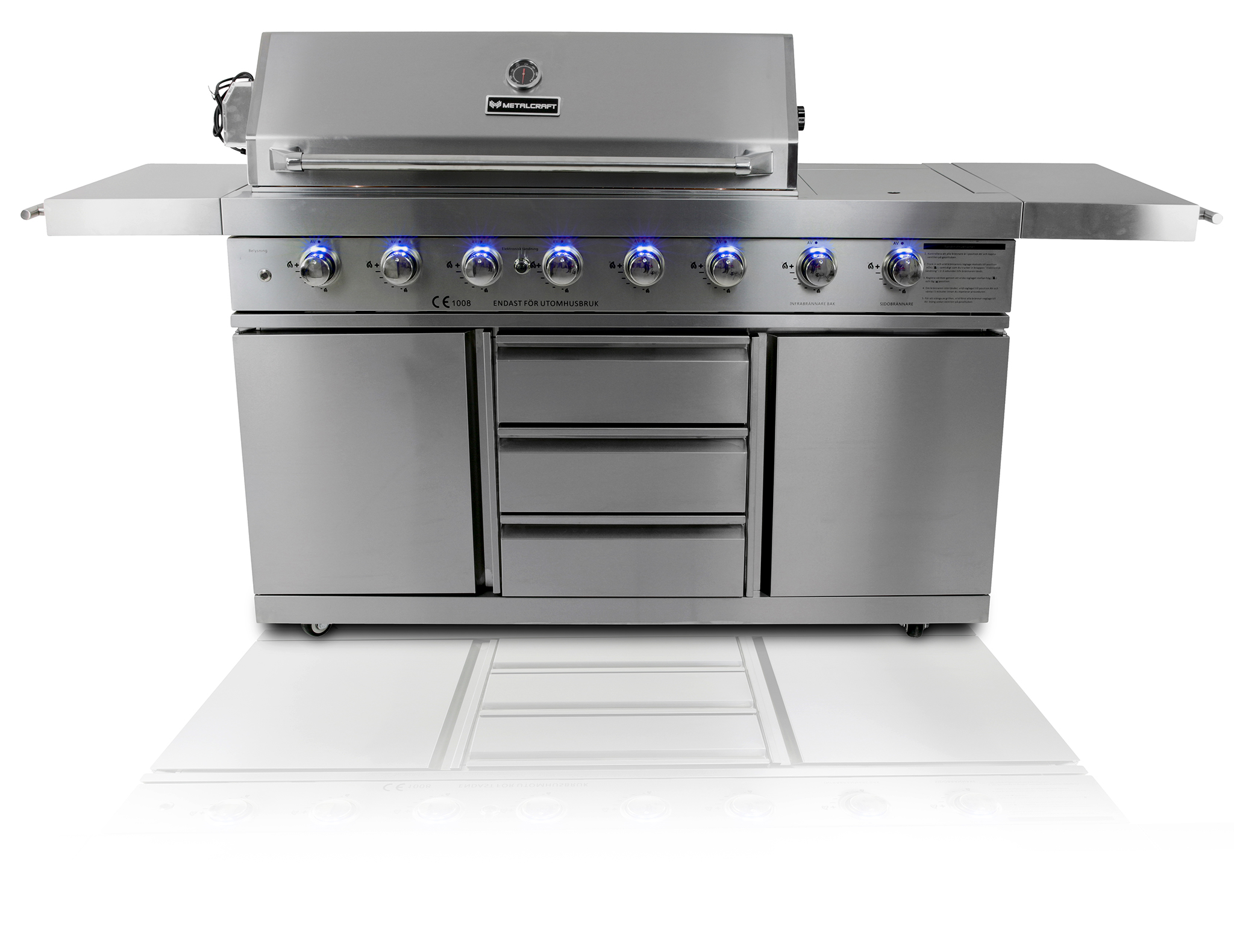 Stor rostfri gasolgrill/utekök med varmluftsfunktion | New Orleans Stor rostfri gasolgrill/utekök med varmluftsfunktion | New Orleans