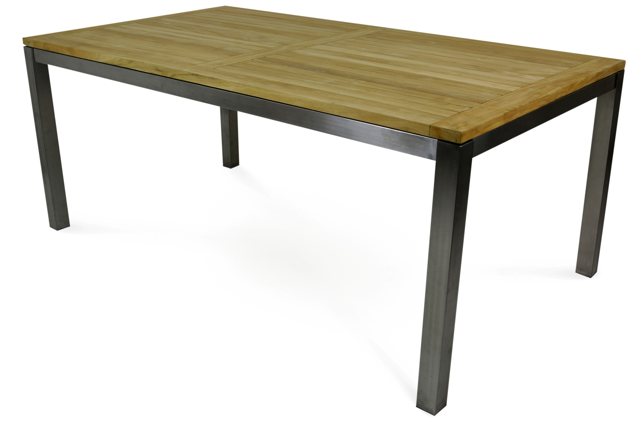 Boston bord i rostfritt stål och teak - FYNDVARA Boston bord i rostfritt stål och teak - FYNDVARA
