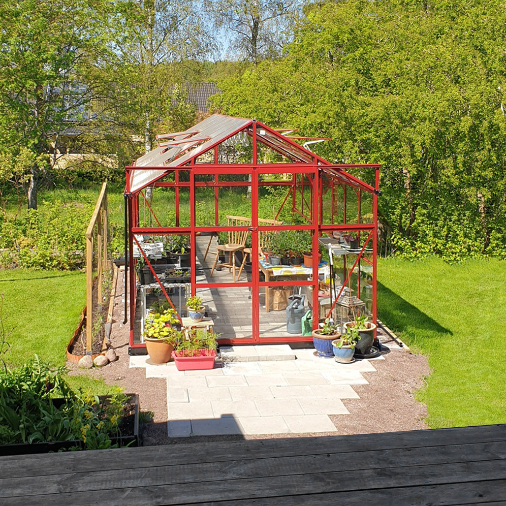 Glasv�xthus 11,1m� | 4mm s�kerhetsglas | 5 �rs stormgaranti