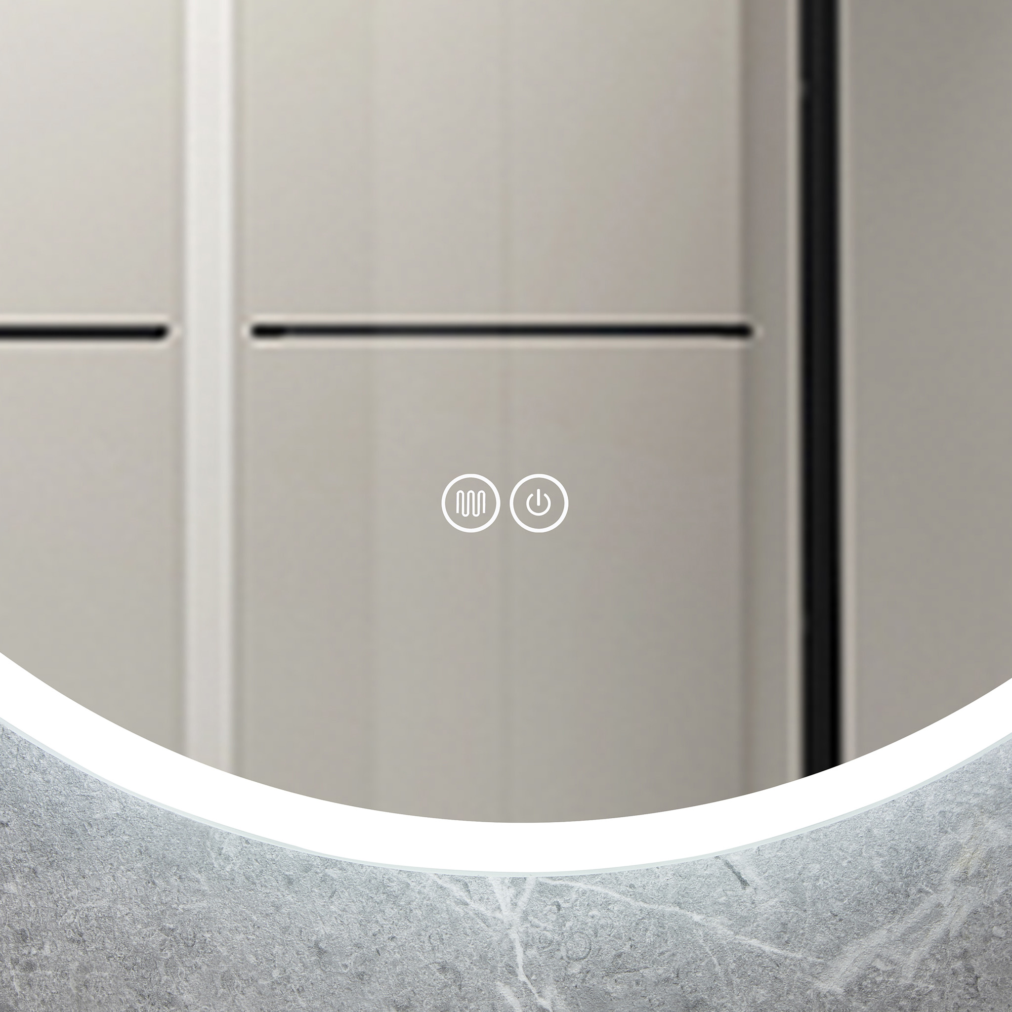 Rund badrumsspegel 120cm | LED-lyse & anti-fog Rund badrumsspegel 120cm | LED-lyse & anti-fog