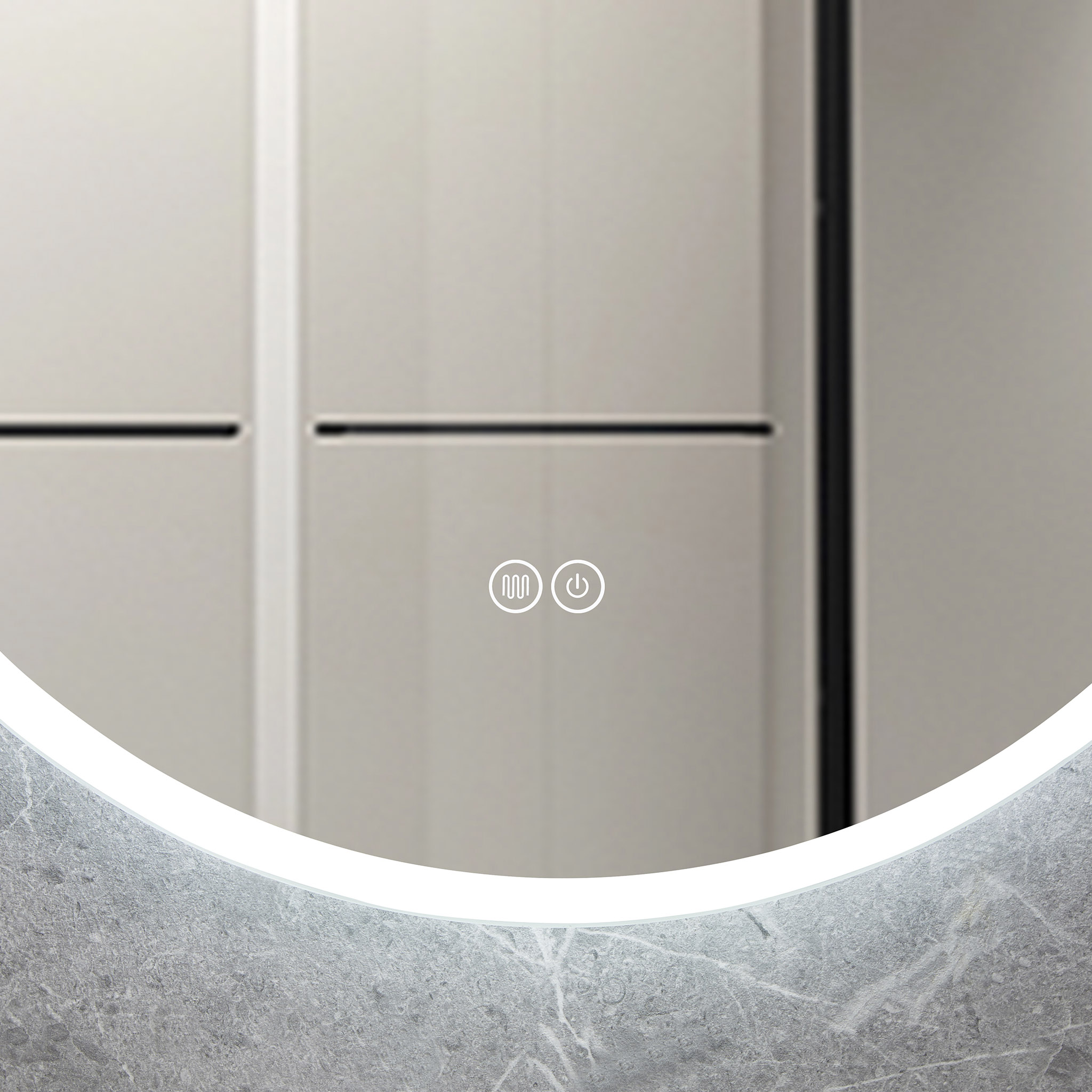 Rund badrumsspegel 100cm | LED-belysning & anti-fog