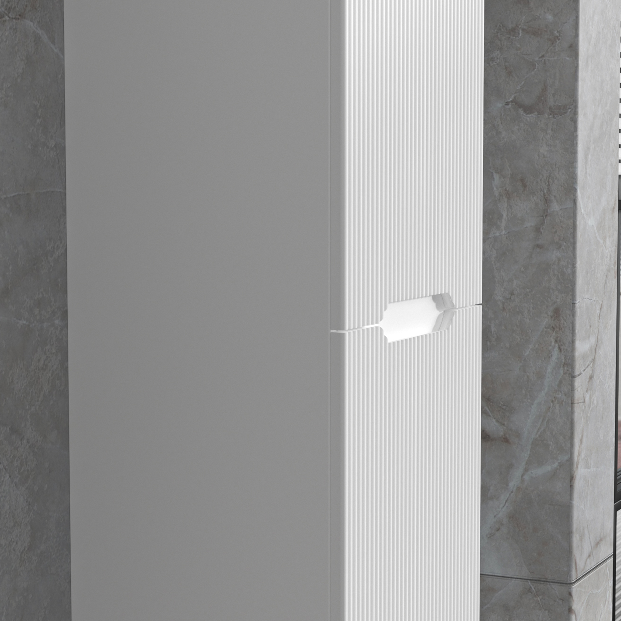 Högskåp badrum 160x35cm | Vägghängt | Tuba - Vit Högskåp badrum 160x35cm | Vägghängt | Tuba - Vit
