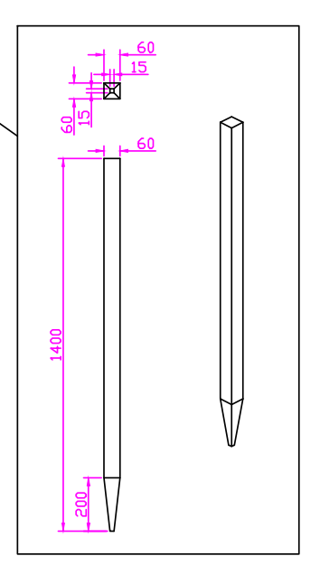 Stolpe till trästaket 200x100cm röd Stolpe till trästaket 200x100cm röd