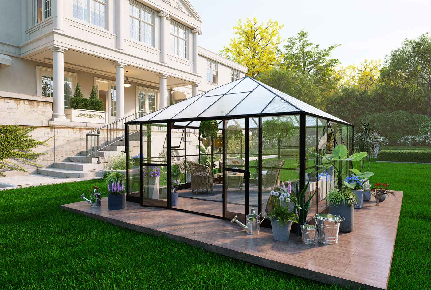 Gazebo 17,6m² | Stort premiumväxthus| Stormgaranti | 4 mm säkerhetsglas Gazebo 17,6m² | Stort premiumväxthus| Stormgaranti | 4 mm säkerhetsglas